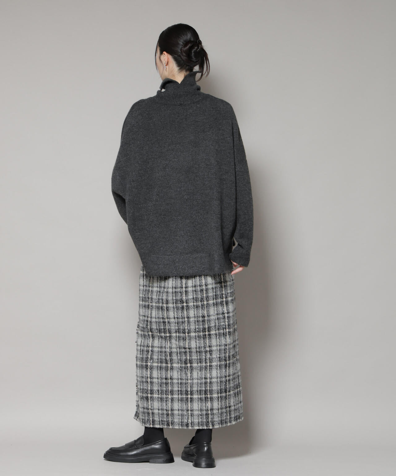 チェック フリンジ ラップ風 スカート ( セットアップ 可)