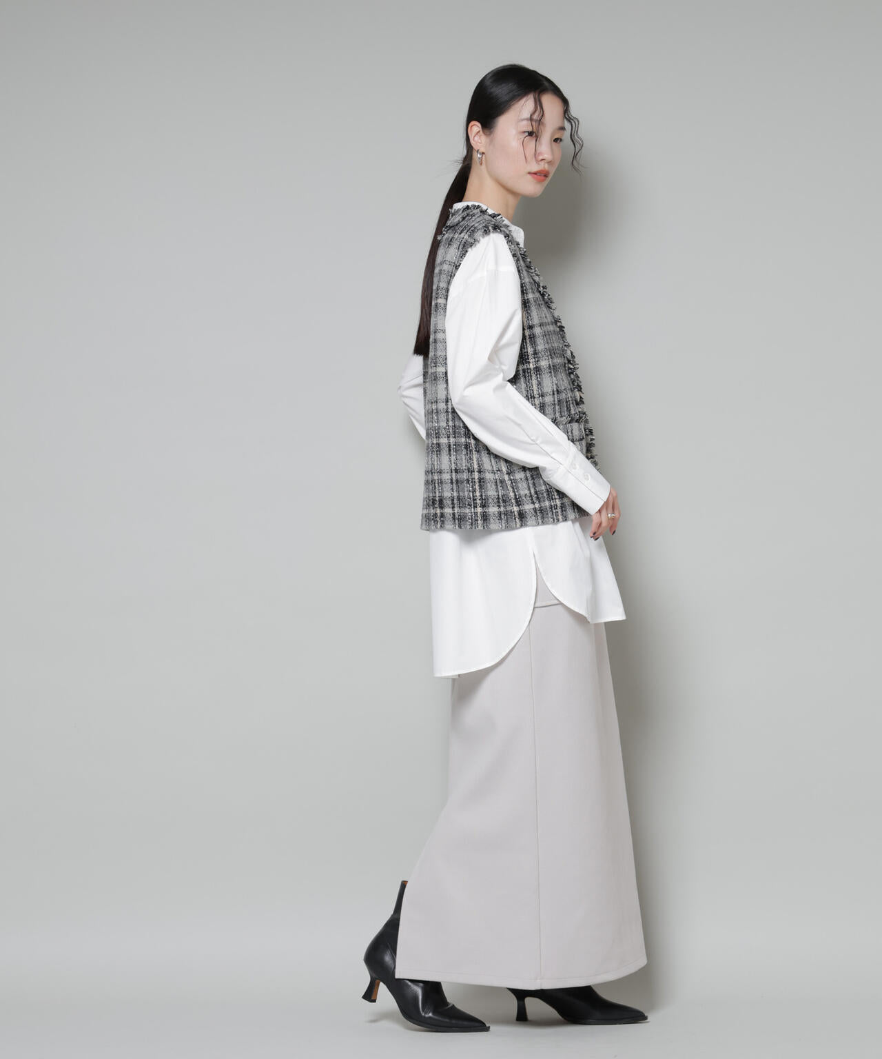 ソフトメルトン ジャージー ナローロングスカート ( セットアップ 可)