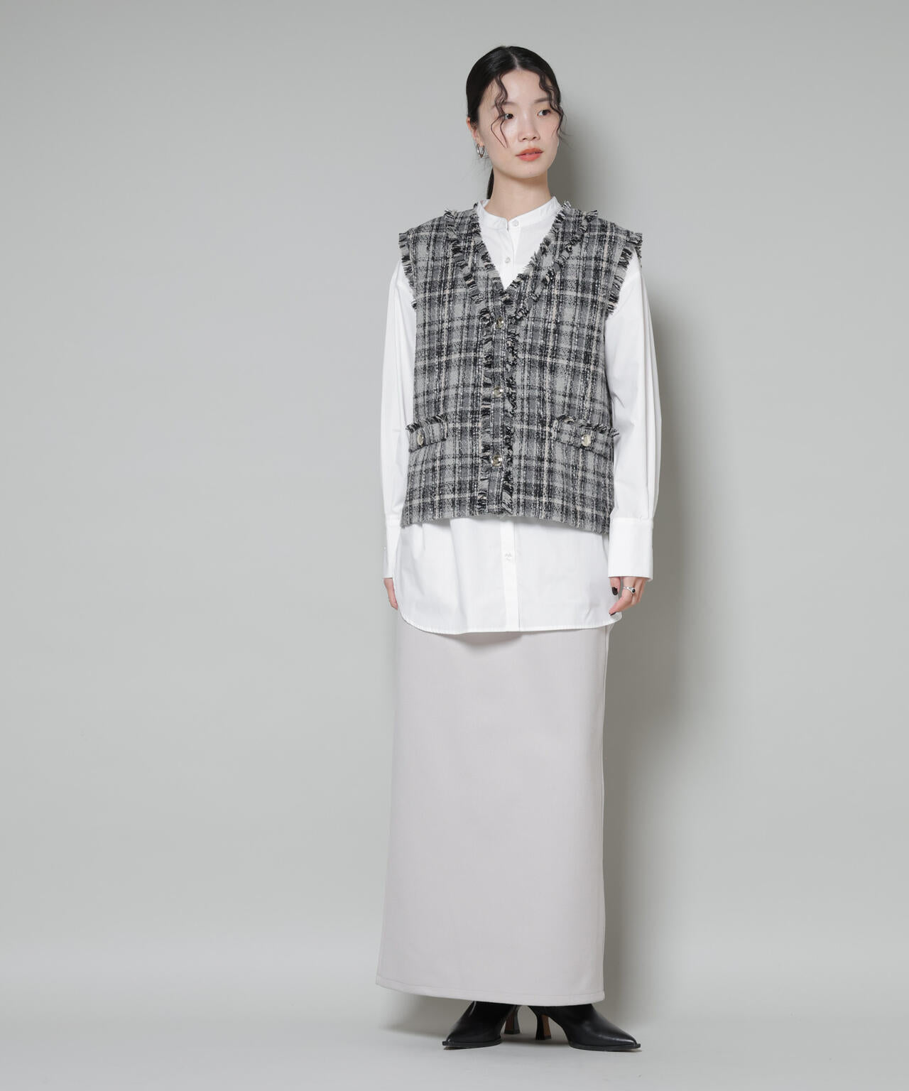 ソフトメルトンジャージーナローロングスカート(セットアップ可) 6735230318