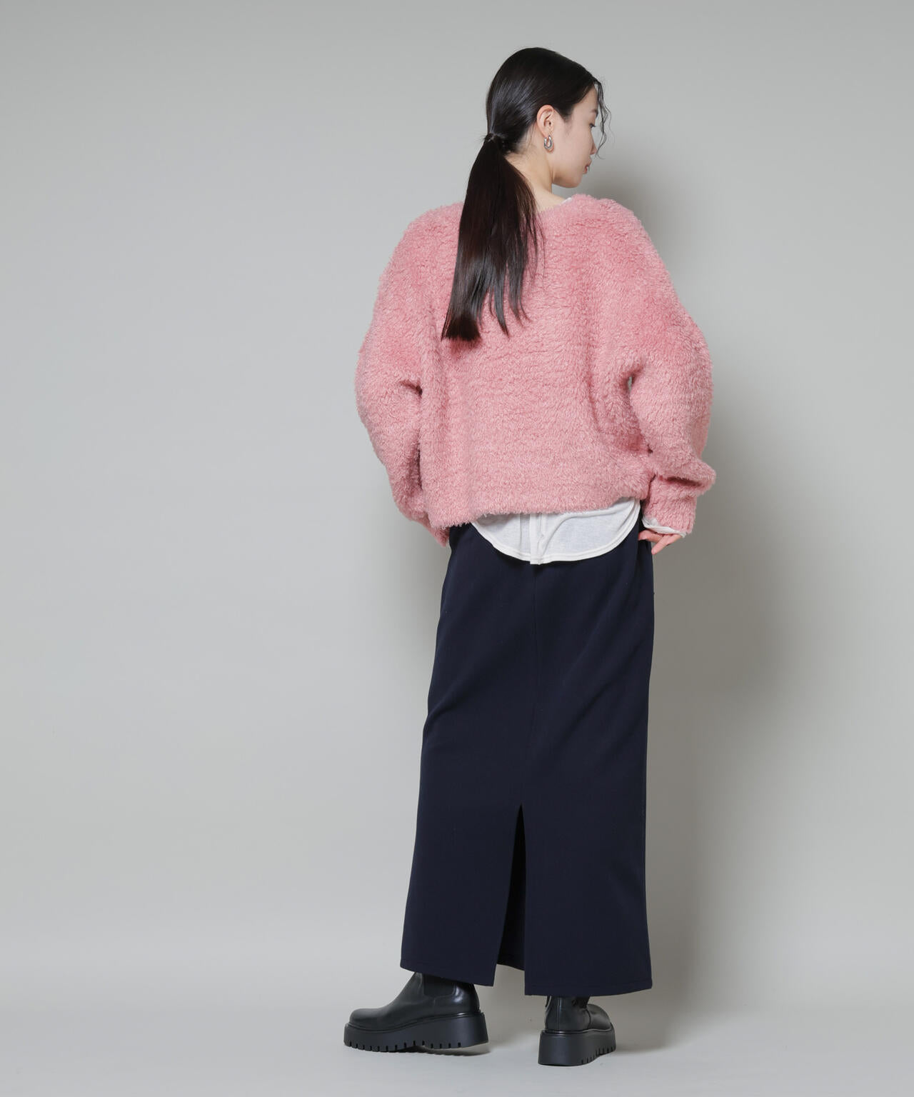 ソフトメルトンジャージーナローロングスカート(セットアップ可) 6735230318