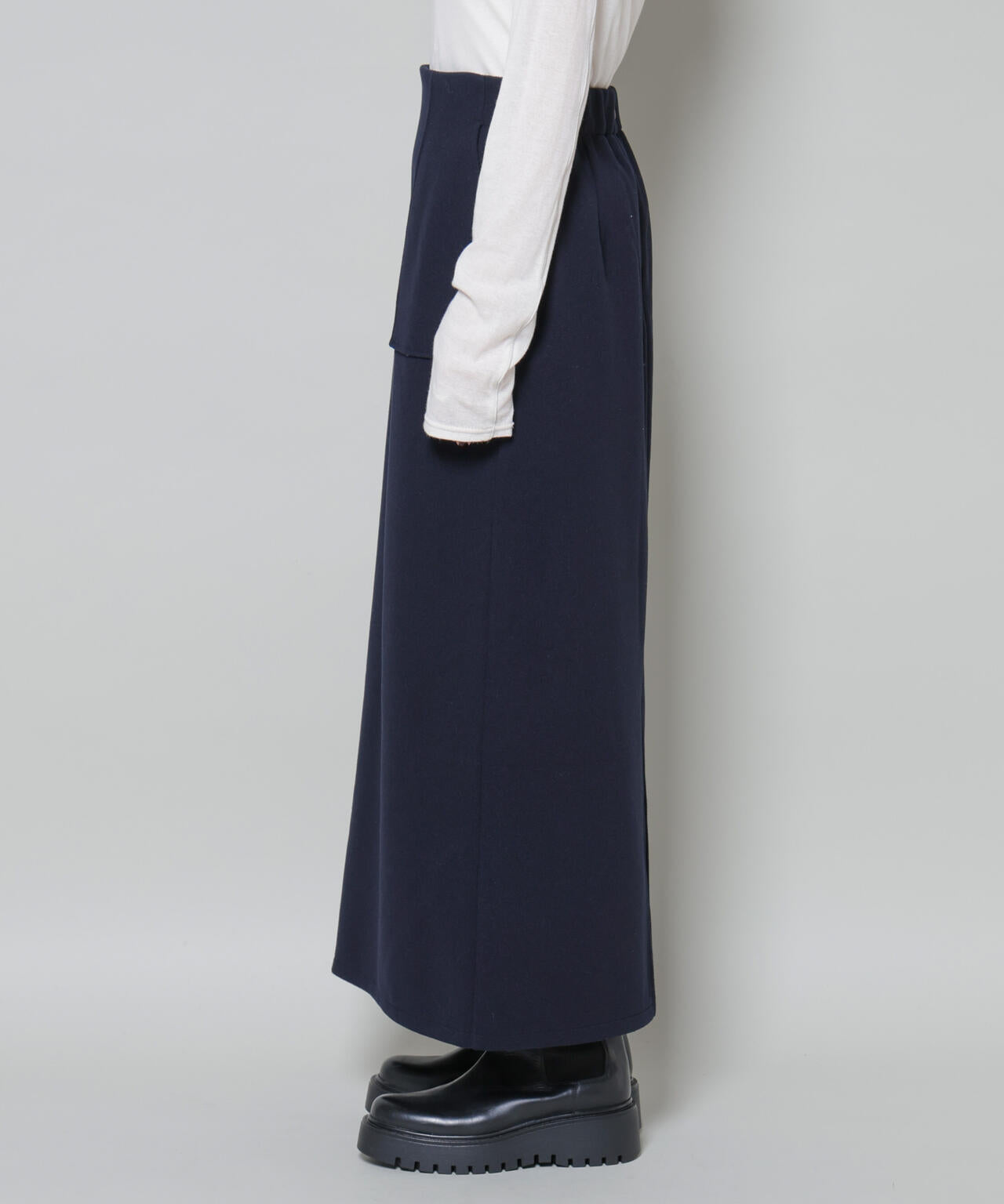ソフトメルトンジャージーナローロングスカート(セットアップ可) 6735230318