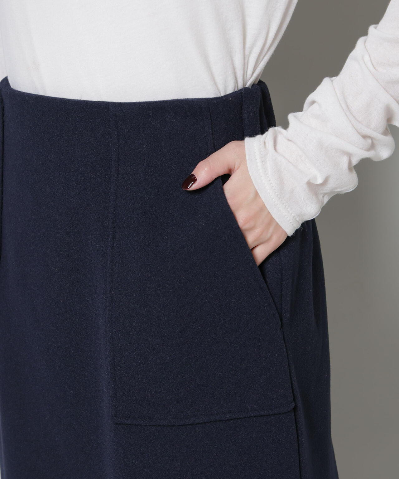 ソフトメルトンジャージーナローロングスカート(セットアップ可) 6735230318