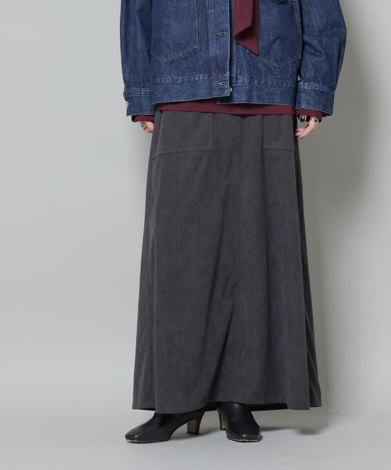 未試着未使用　コーデュロイ マキシ スカート ソフト コーデュロイ マキシスカート