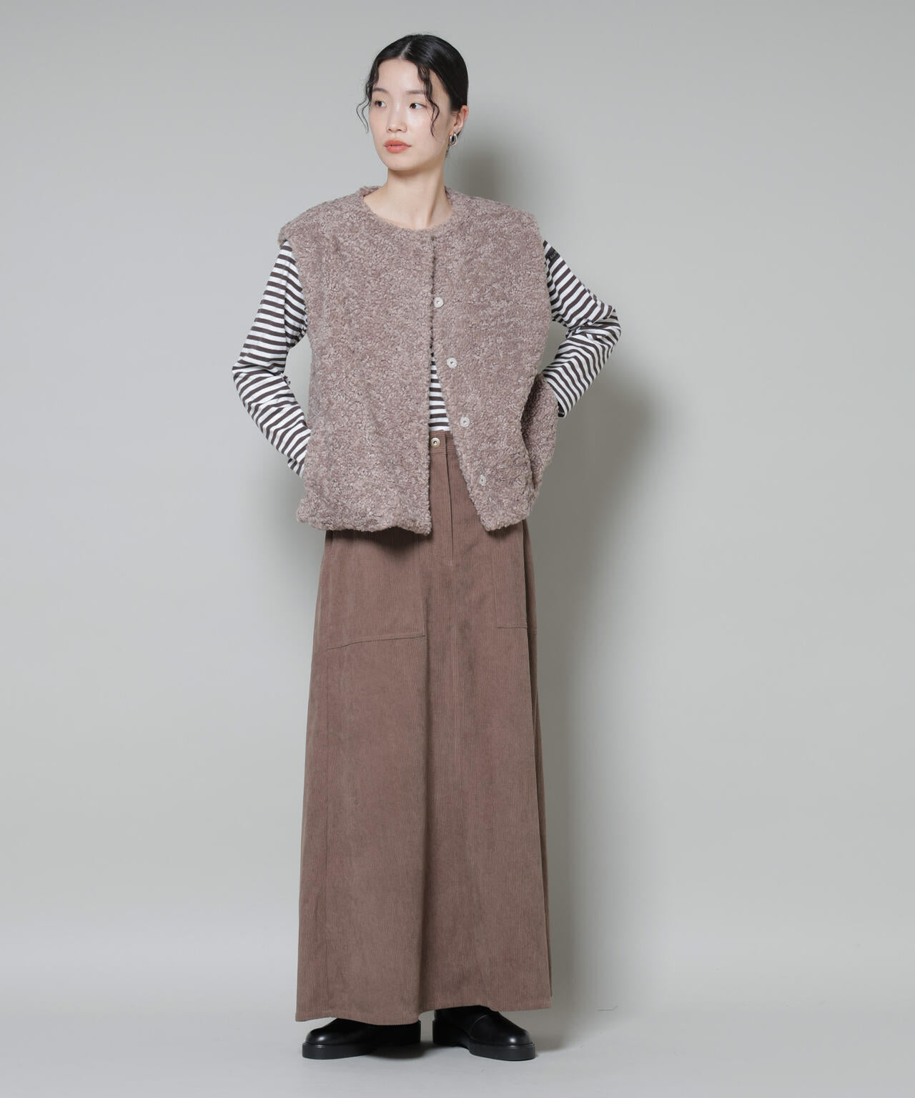 ソフトコーデュロイマキシスカート 6735230319