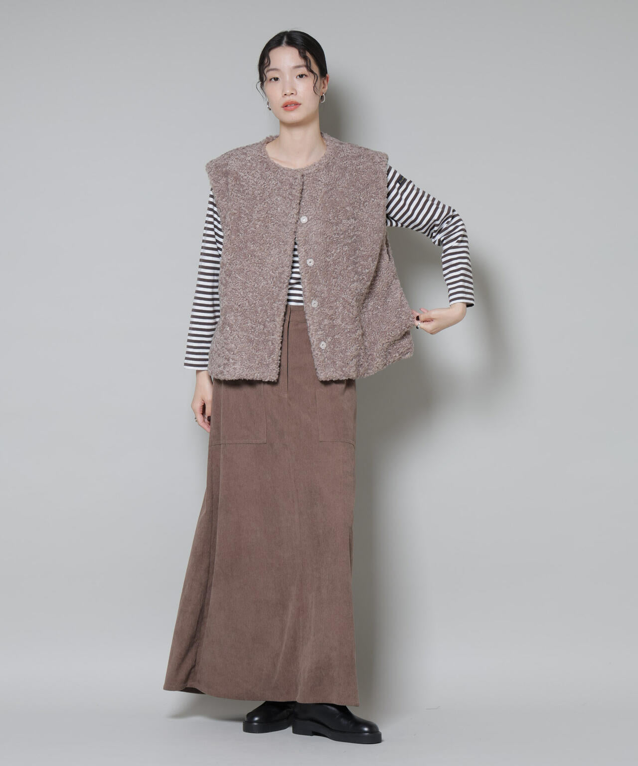 ソフトコーデュロイマキシスカート 6735230319