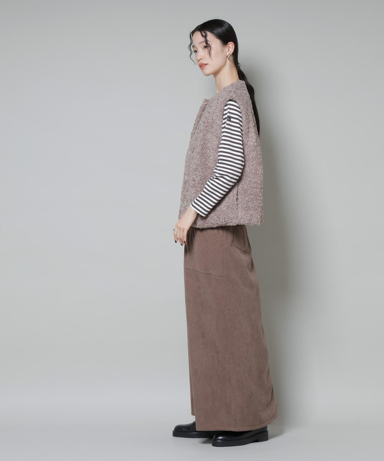 ソフトコーデュロイマキシスカート 6735230319