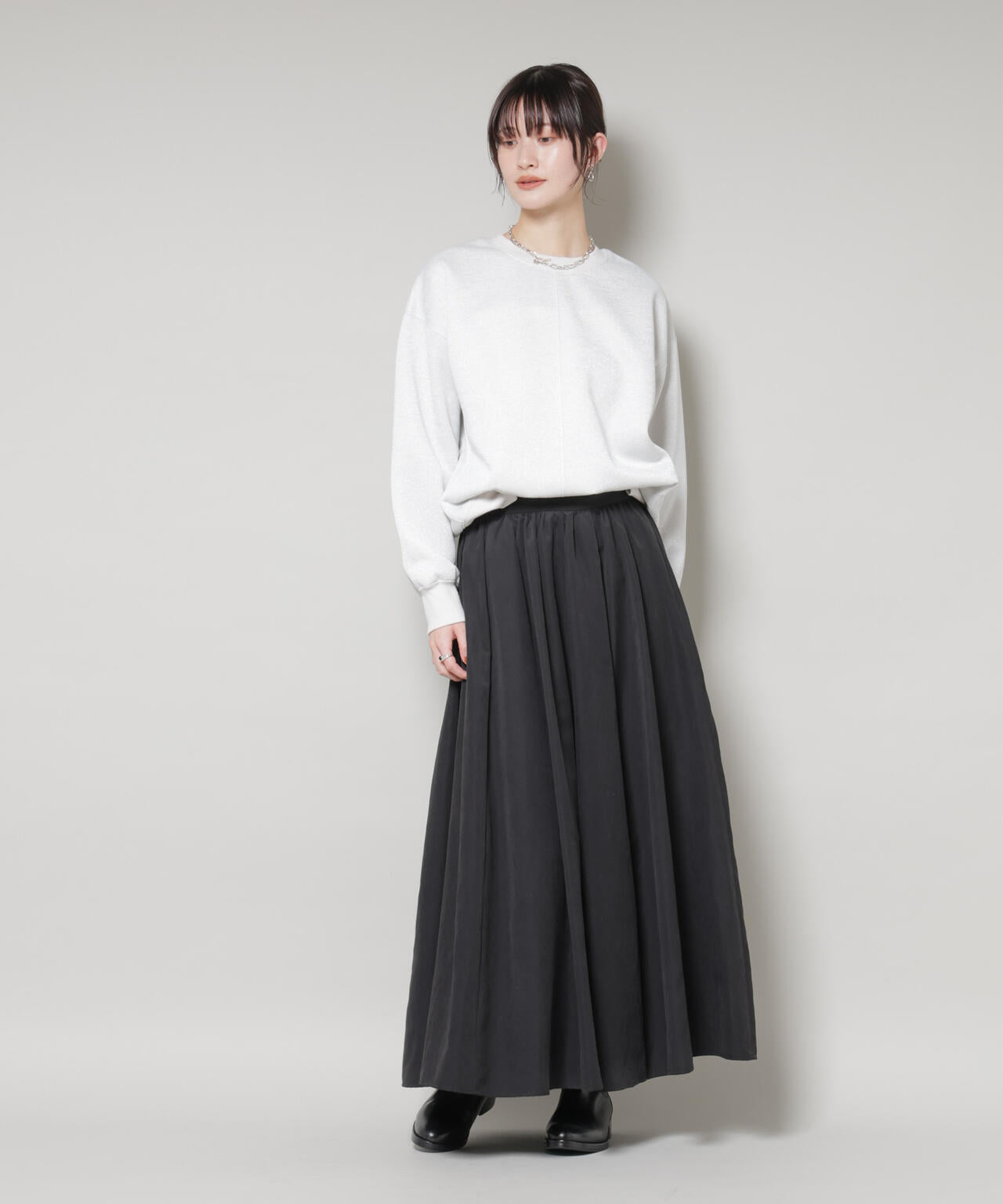 起毛 ピーチ ギャザー ボリューム スカート