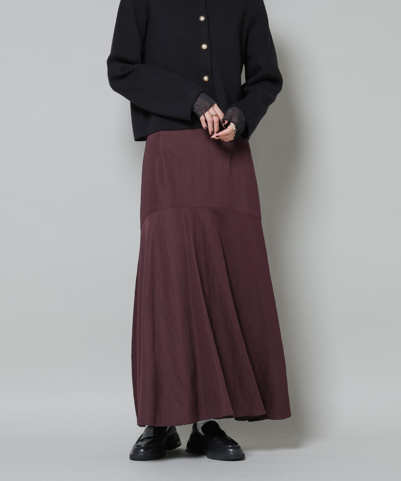 切り替え裾フレアスカート