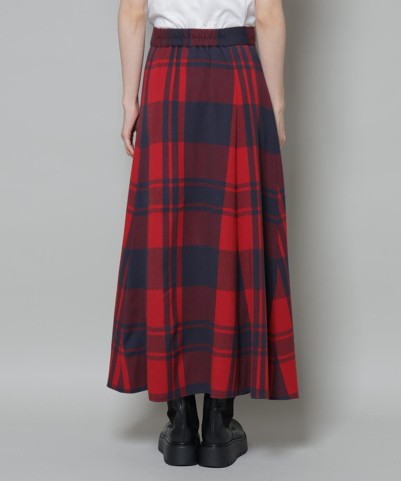 起毛チェックタックフレアスカート 6735230323