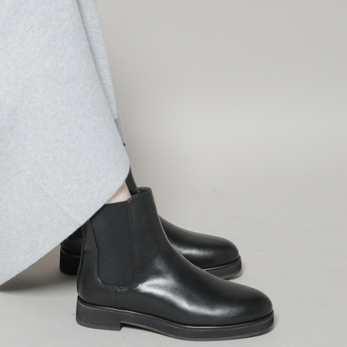 【着用1回】ナノユニバース サイドゴアブーツ 本革 厚底 42(26.5) サイドゴア ショート ブーツ