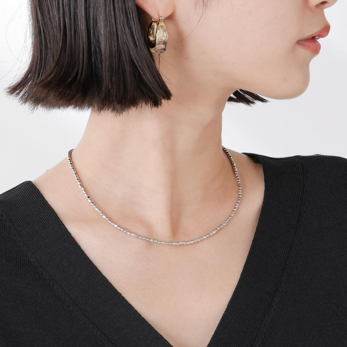 earthcolor （Hanabino jewelry）ビーズネックレス 日本製】メタルビーズネックレス(ネックレス) | re:edition