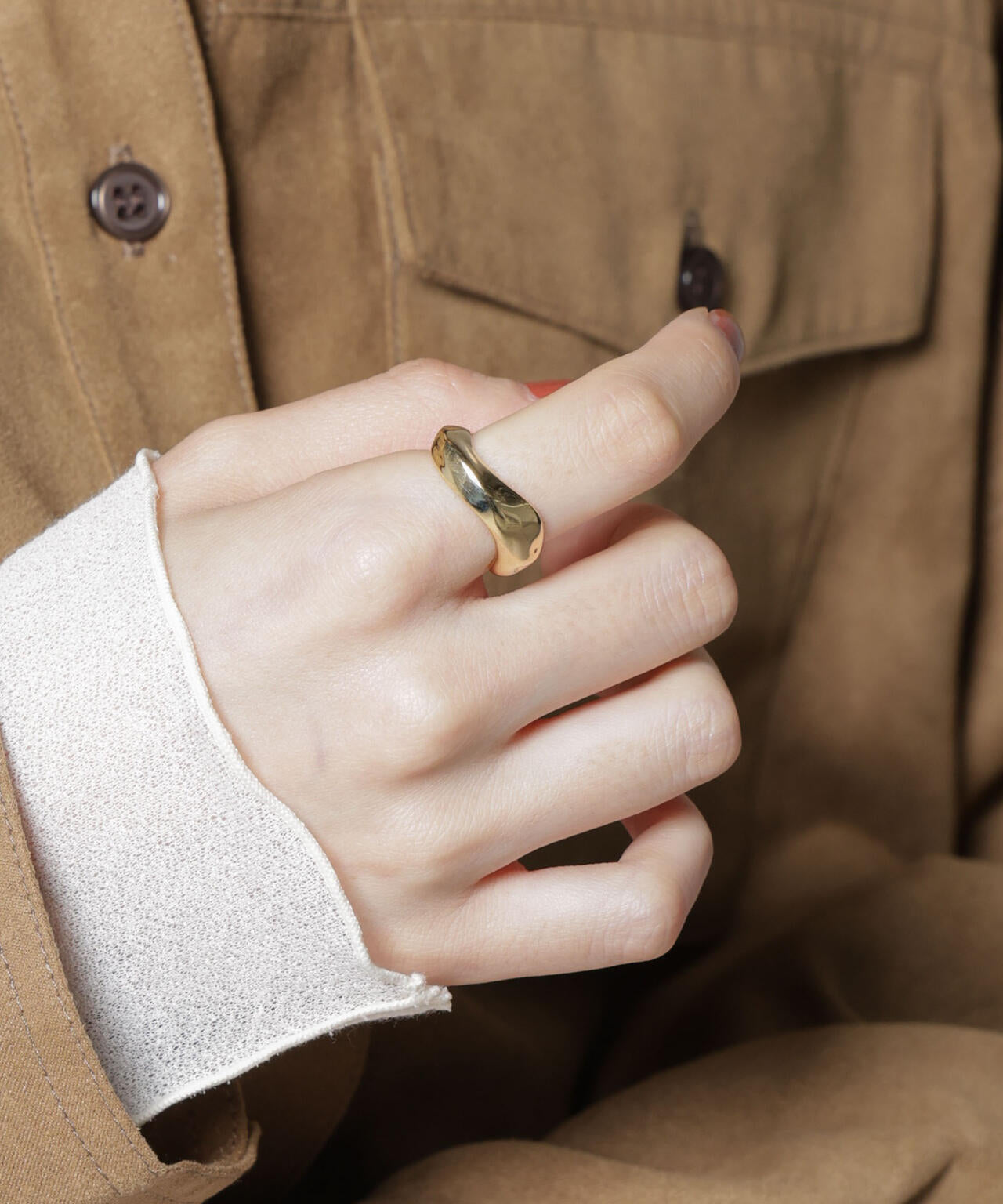 agete ウェーブデザイン ゴールドリング ウェーブデザイン リング