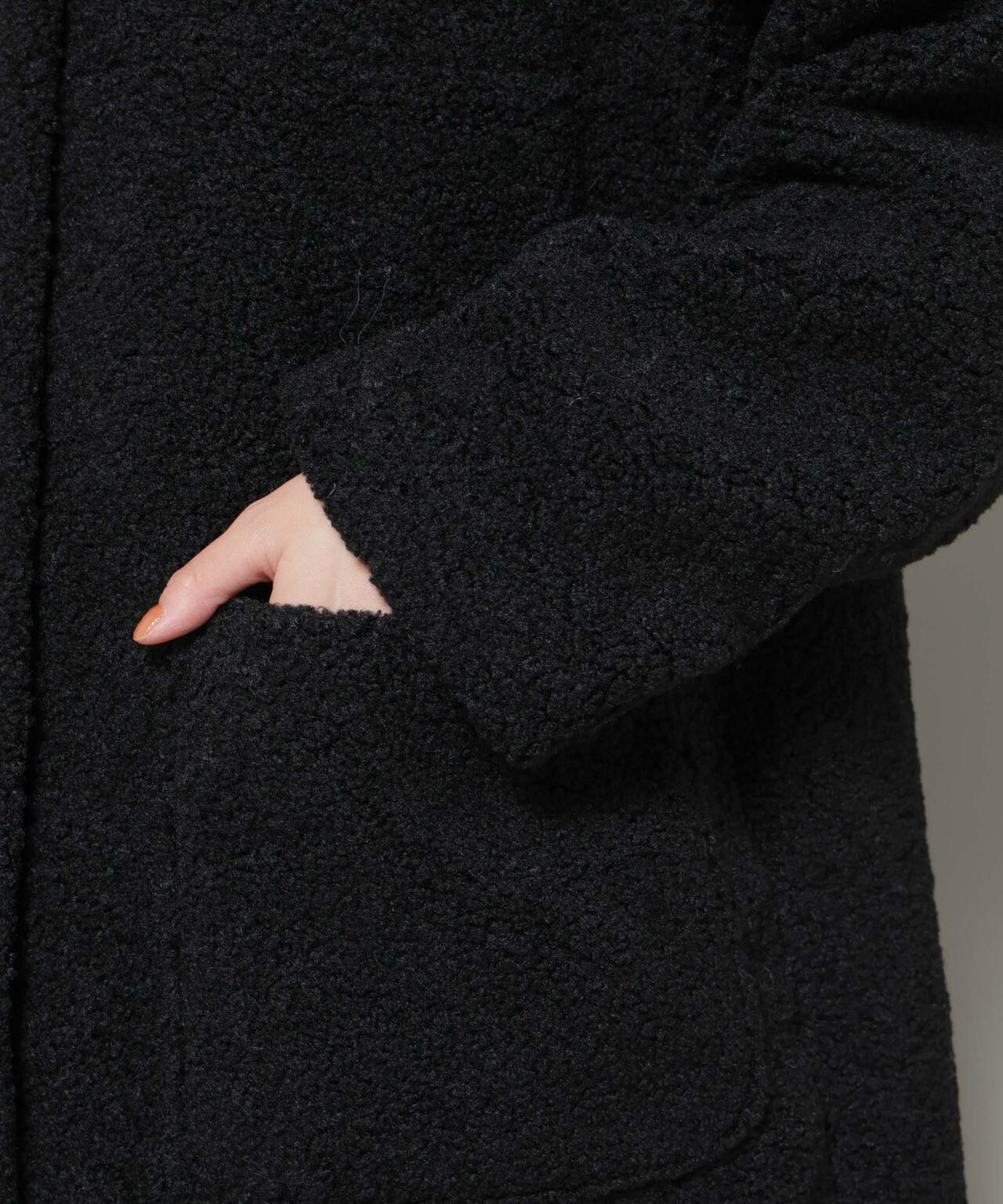 ソフトボアノーカラーミドルコート 6736111301