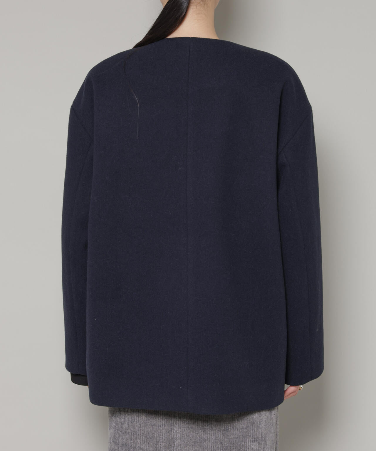 ノーカラーミドルコート 6736111302