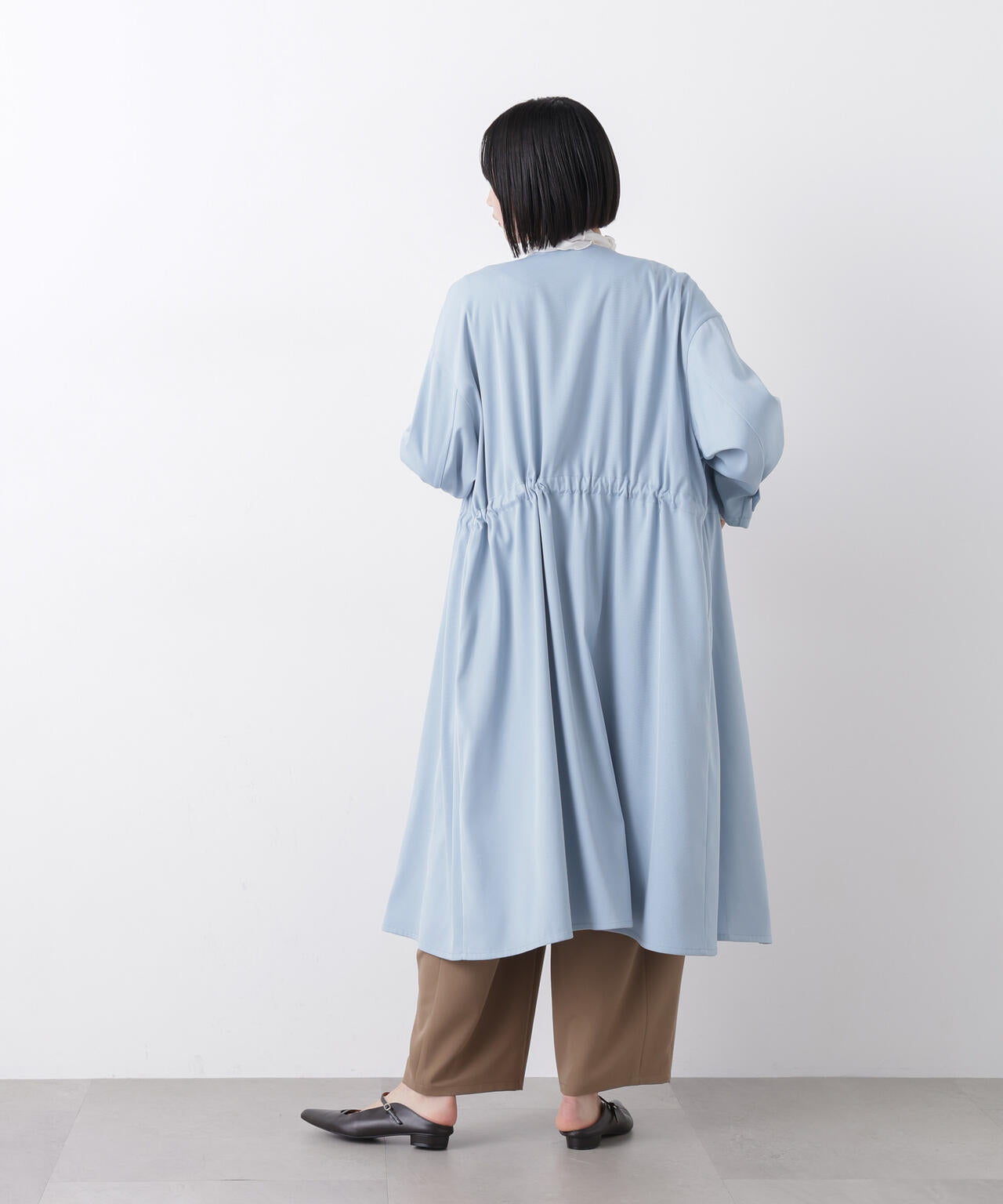 撥水&花粉ガード ドロストノーカラーコート 6736111304