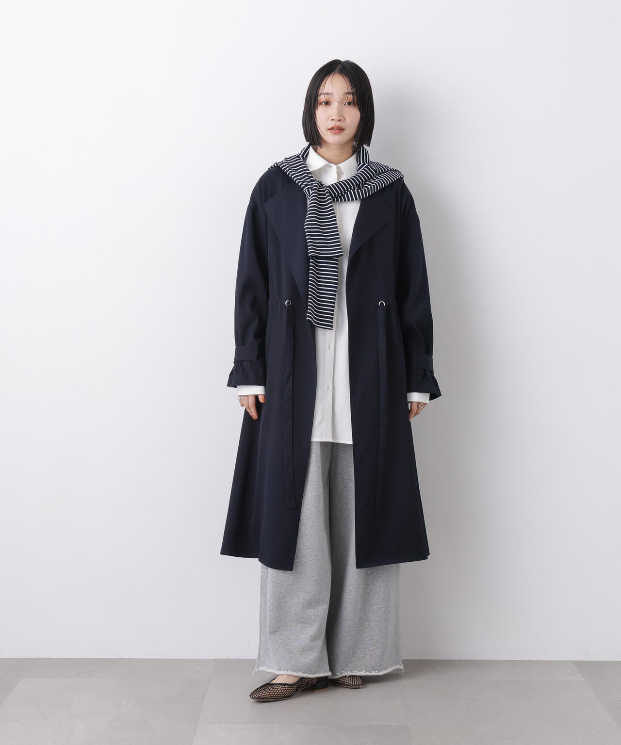 撥水&花粉ガード ドロストノーカラーコート 6736111304