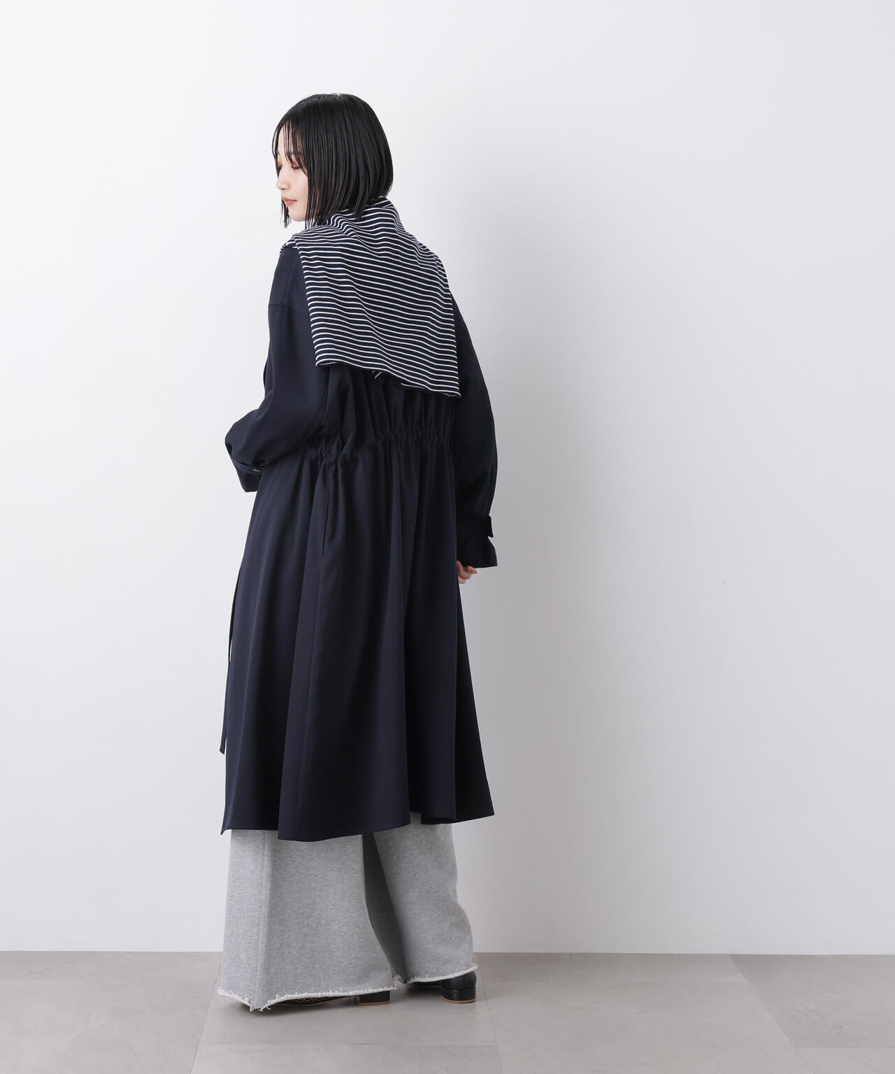 撥水&花粉ガード ドロストノーカラーコート 6736111304