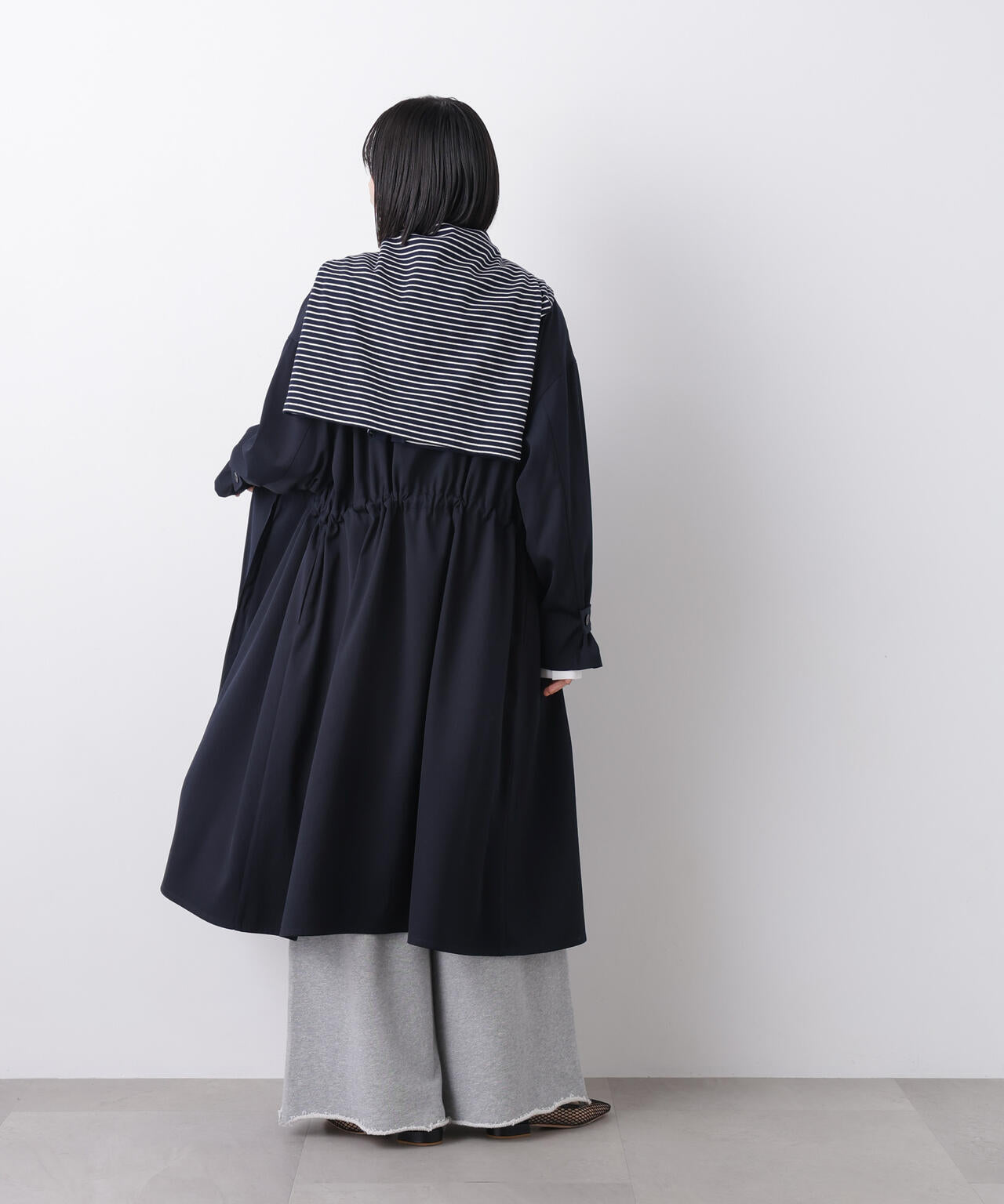 撥水&花粉ガード ドロストノーカラーコート 6736111304