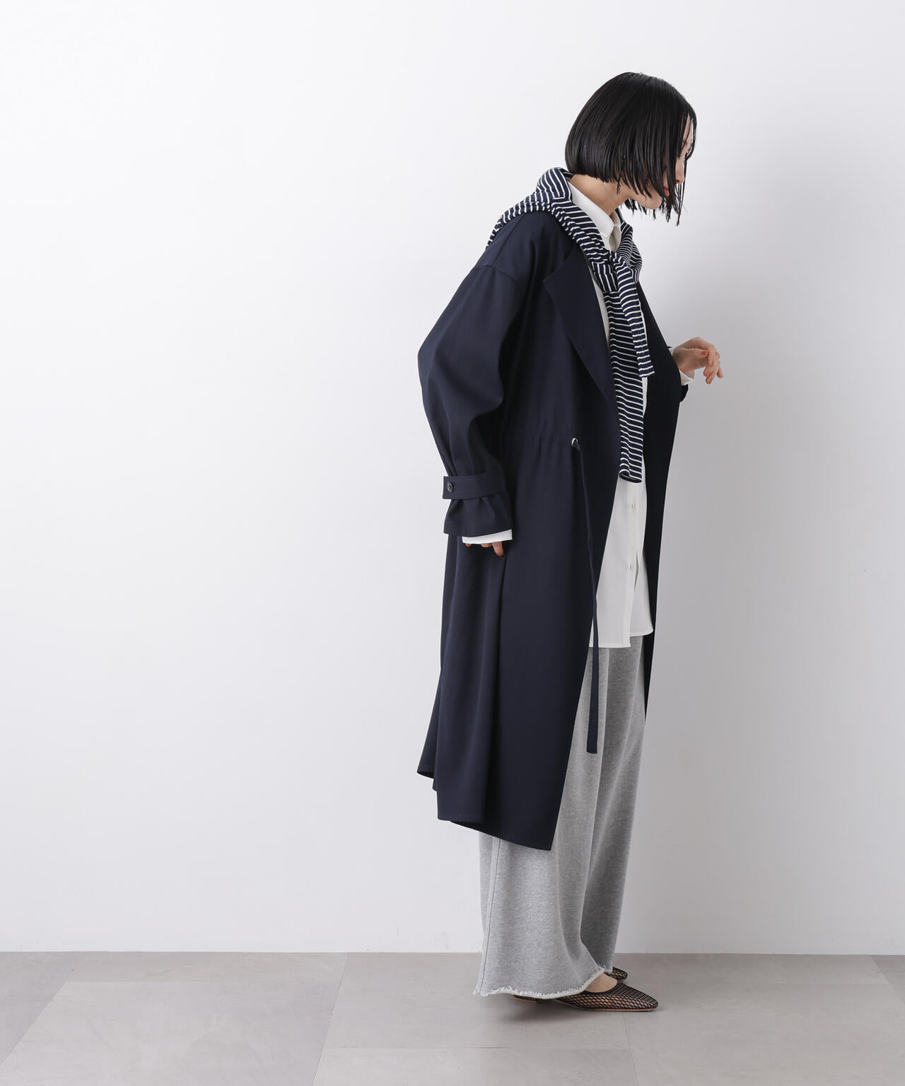 撥水&花粉ガード ドロストノーカラーコート 6736111304