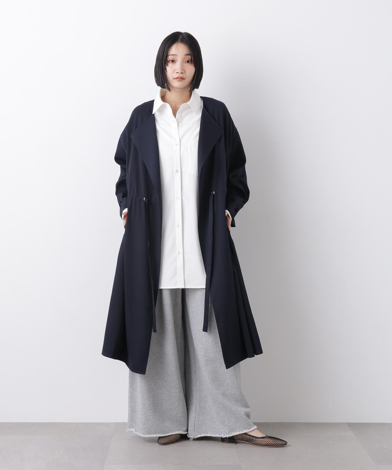 撥水&花粉ガード ドロストノーカラーコート 6736111304