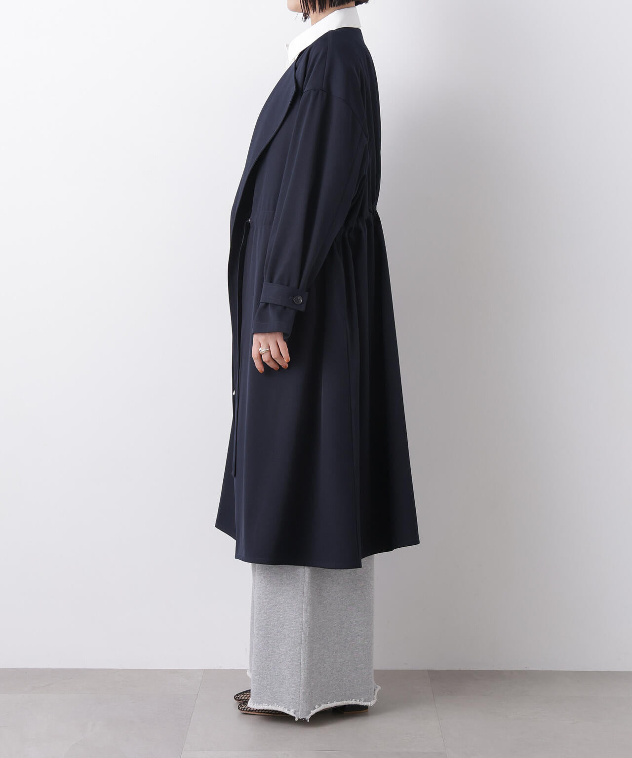 撥水&花粉ガード ドロストノーカラーコート 6736111304