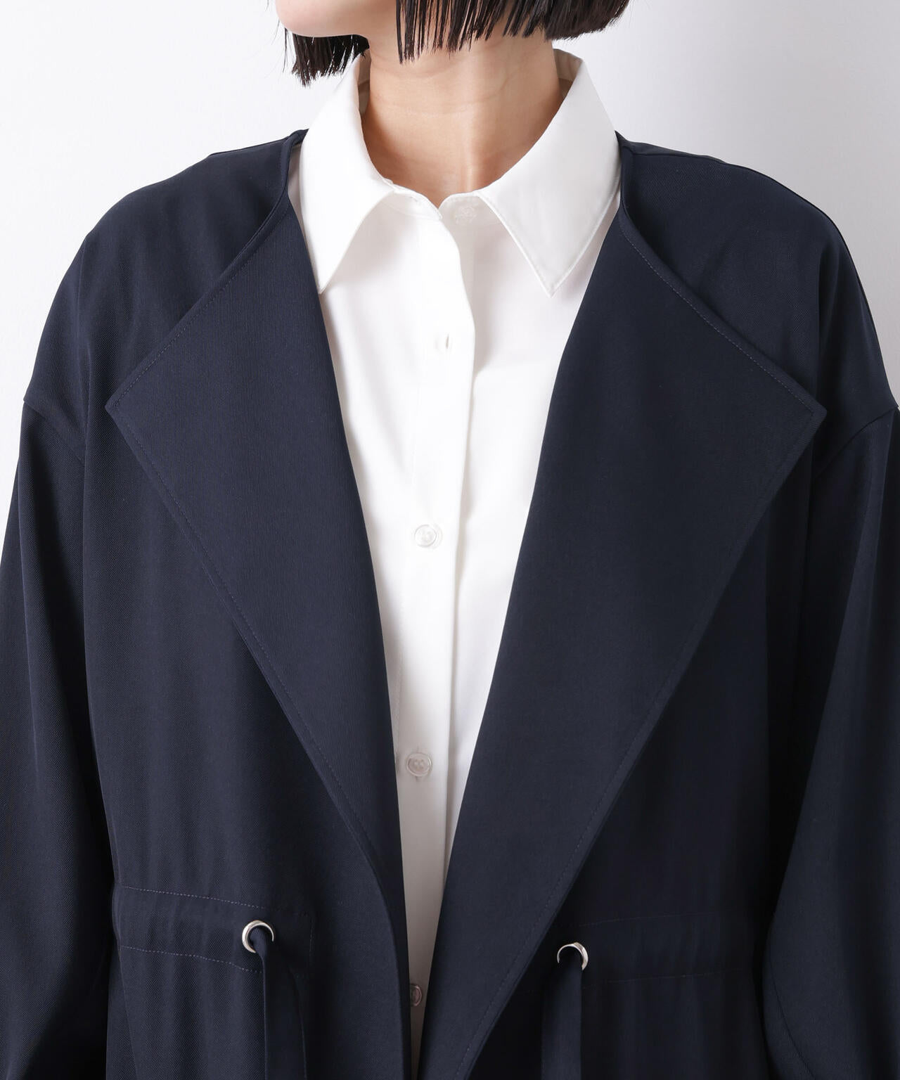 撥水&花粉ガード ドロストノーカラーコート 6736111304