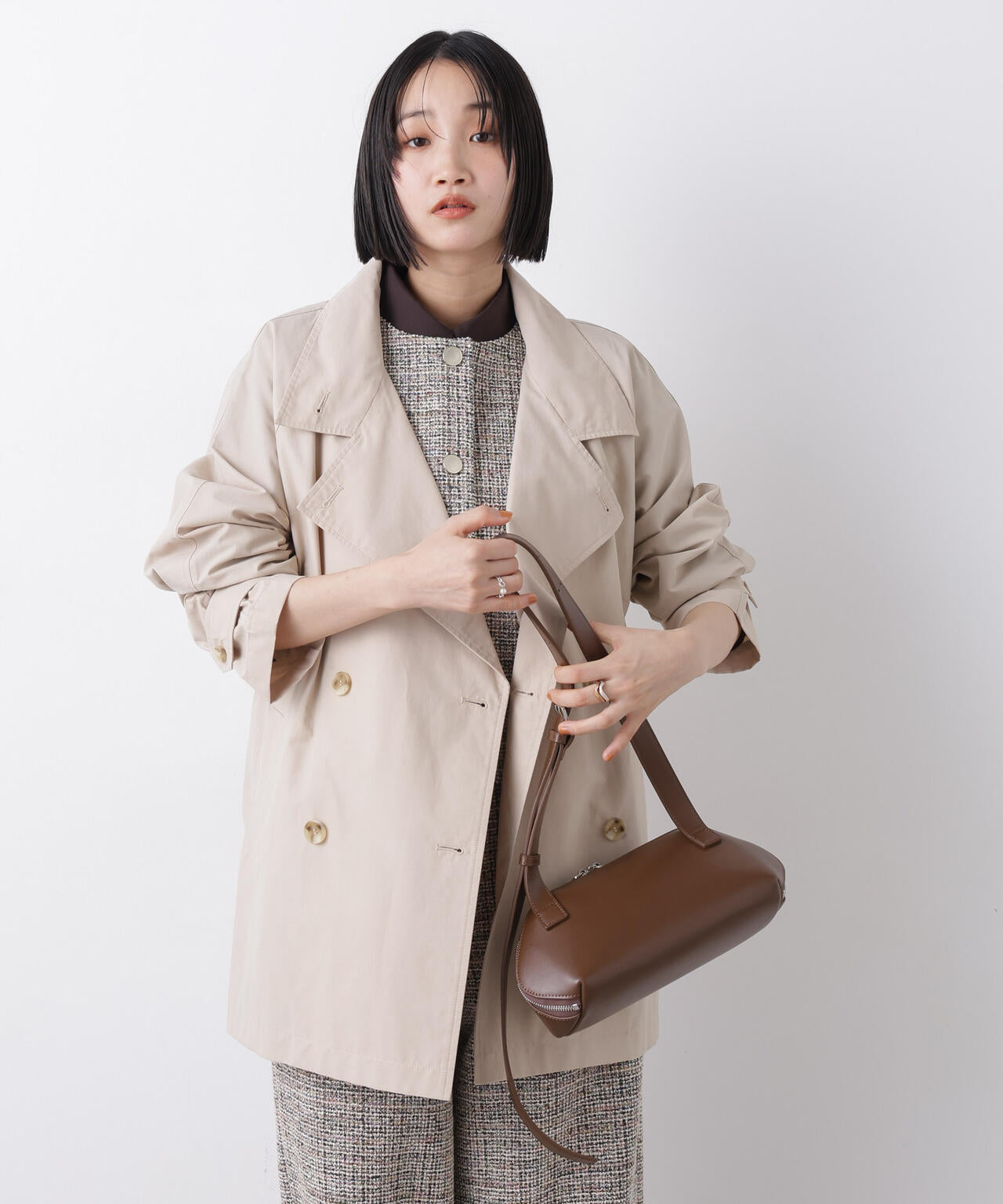 撥水&花粉ガード ショートトレンチコート