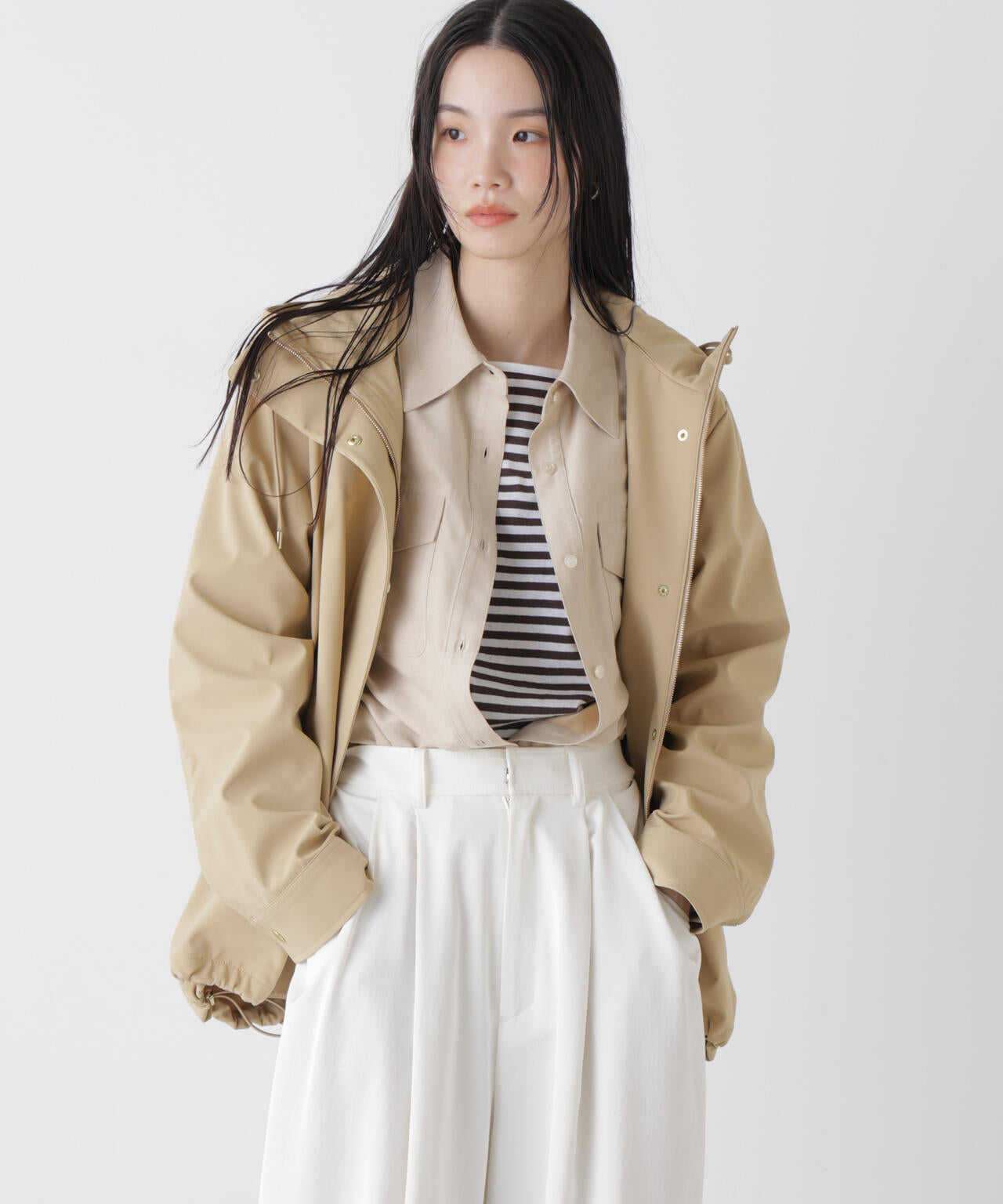 撥水＆花粉ガード フードブルゾン 6736112300