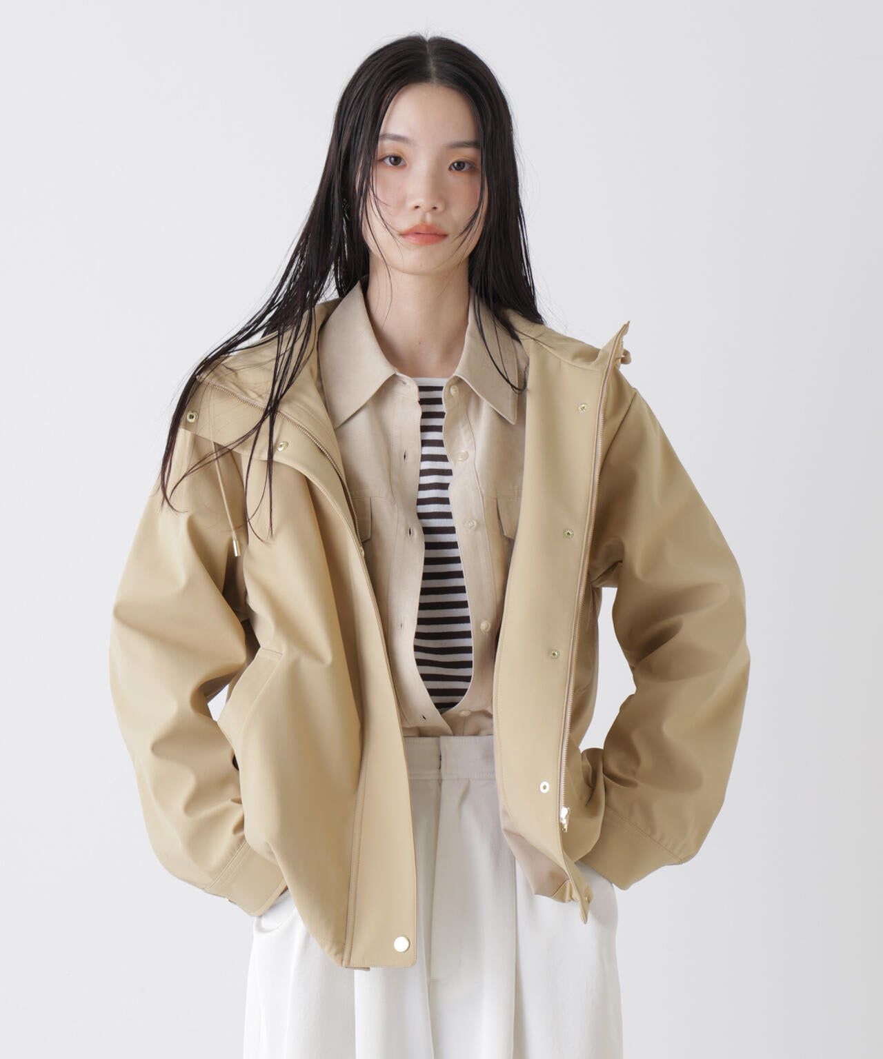 撥水＆花粉ガード フードブルゾン