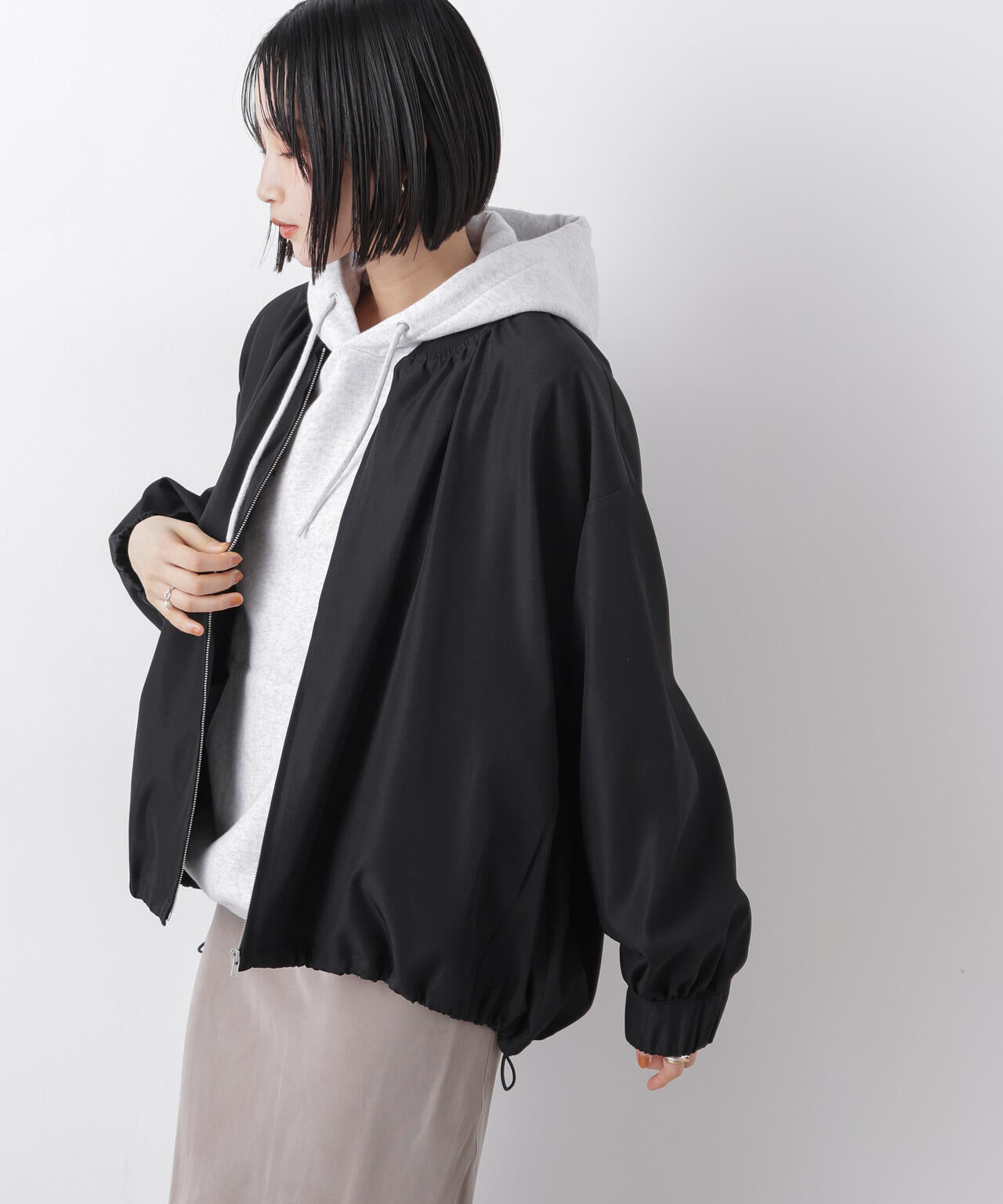 撥水加工 ドロストヘムリブブルゾン 6736112302