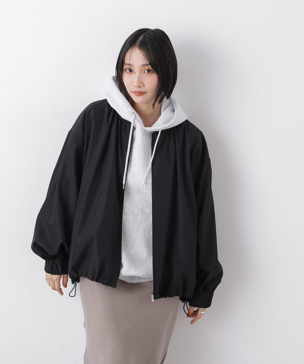 撥水加工 ドロストヘムリブブルゾン 6736112302