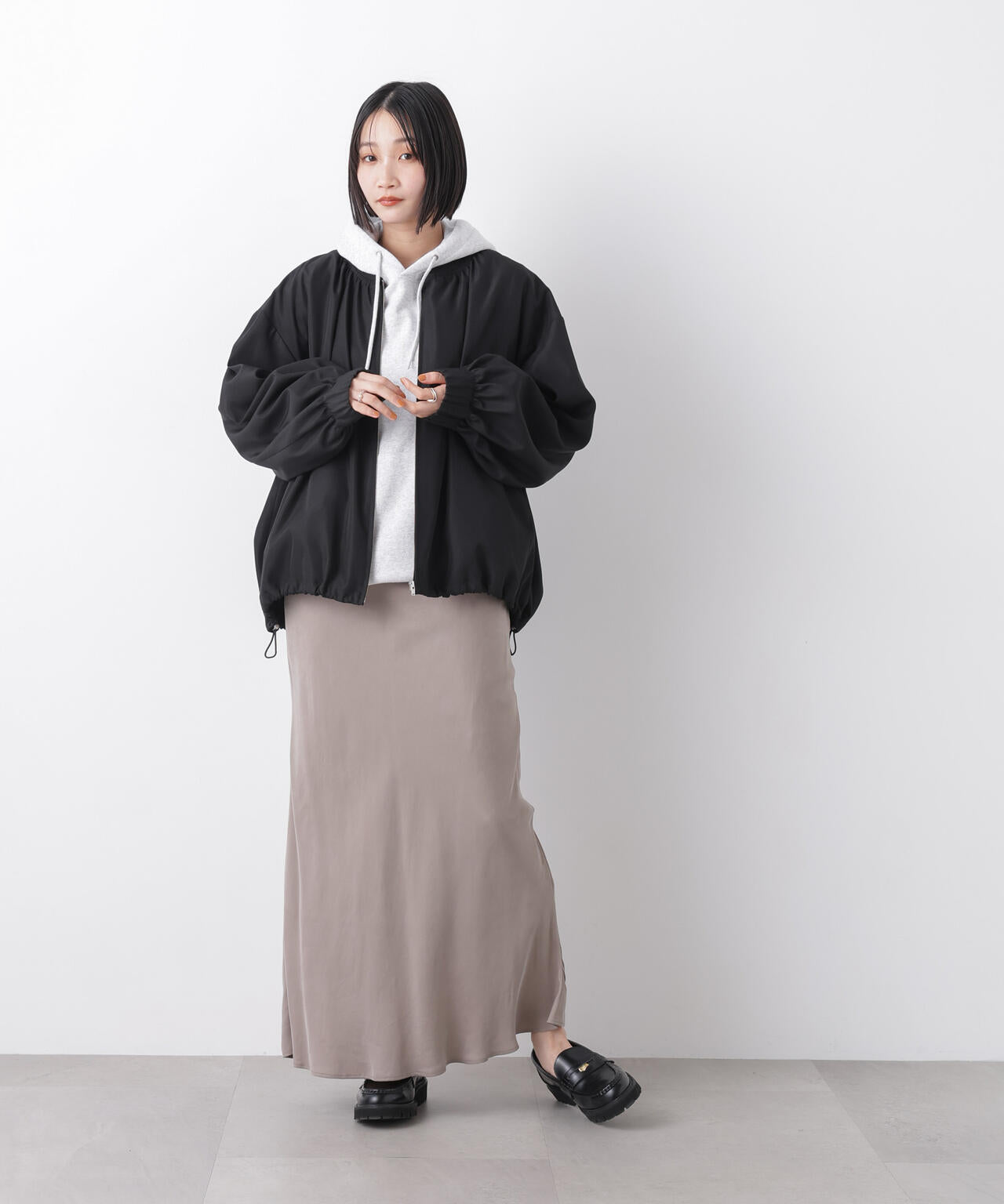 撥水加工 ドロストヘムリブブルゾン 6736112302