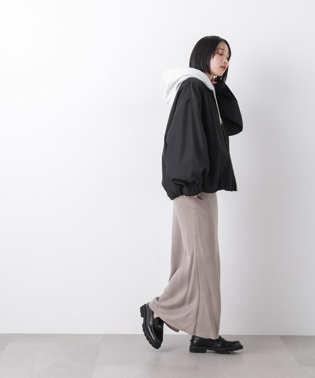 撥水加工 ドロストヘムリブブルゾン 6736112302