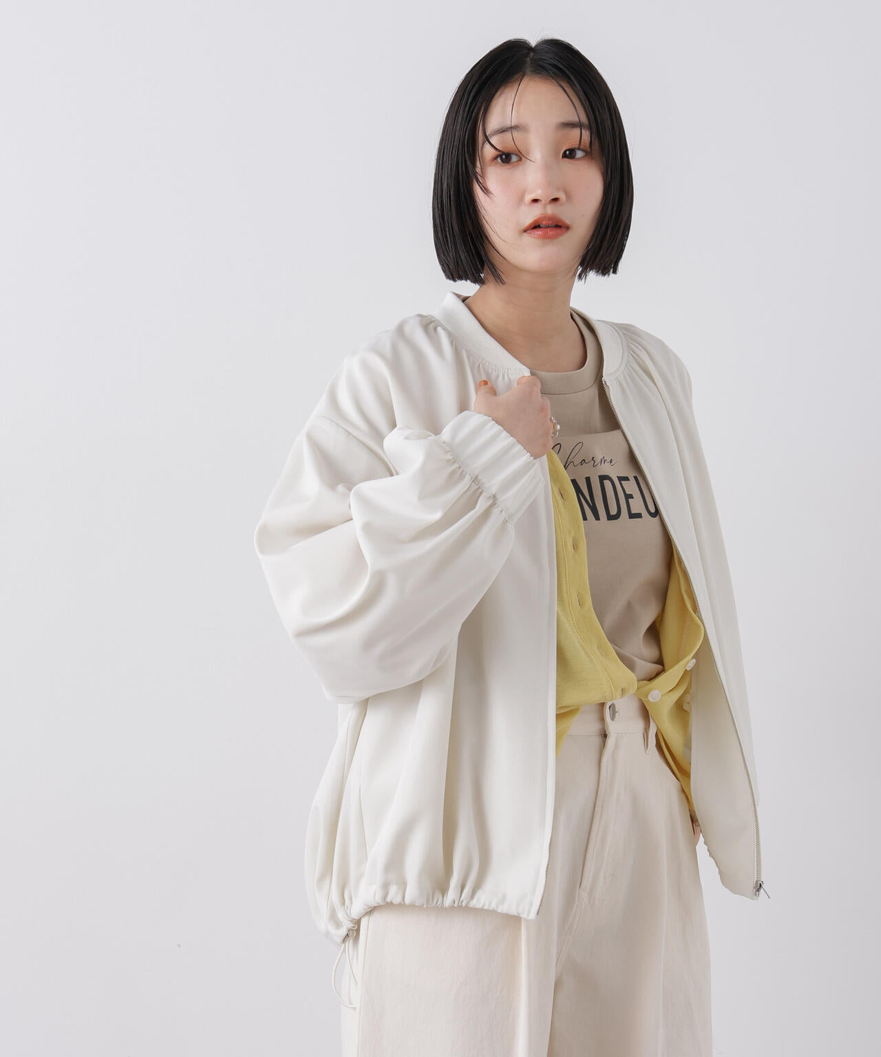 撥水加工 ドロストヘムリブブルゾン 6736112302