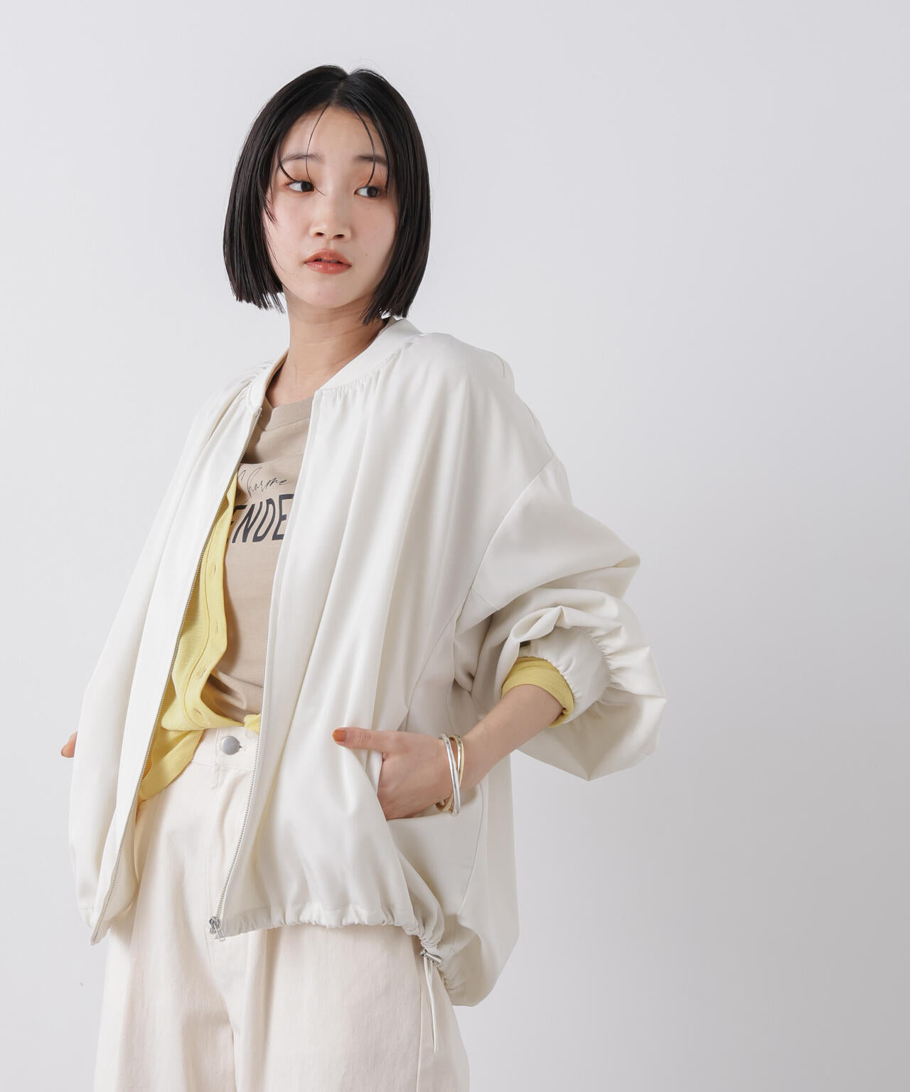 撥水加工 ドロストヘムリブブルゾン 6736112302