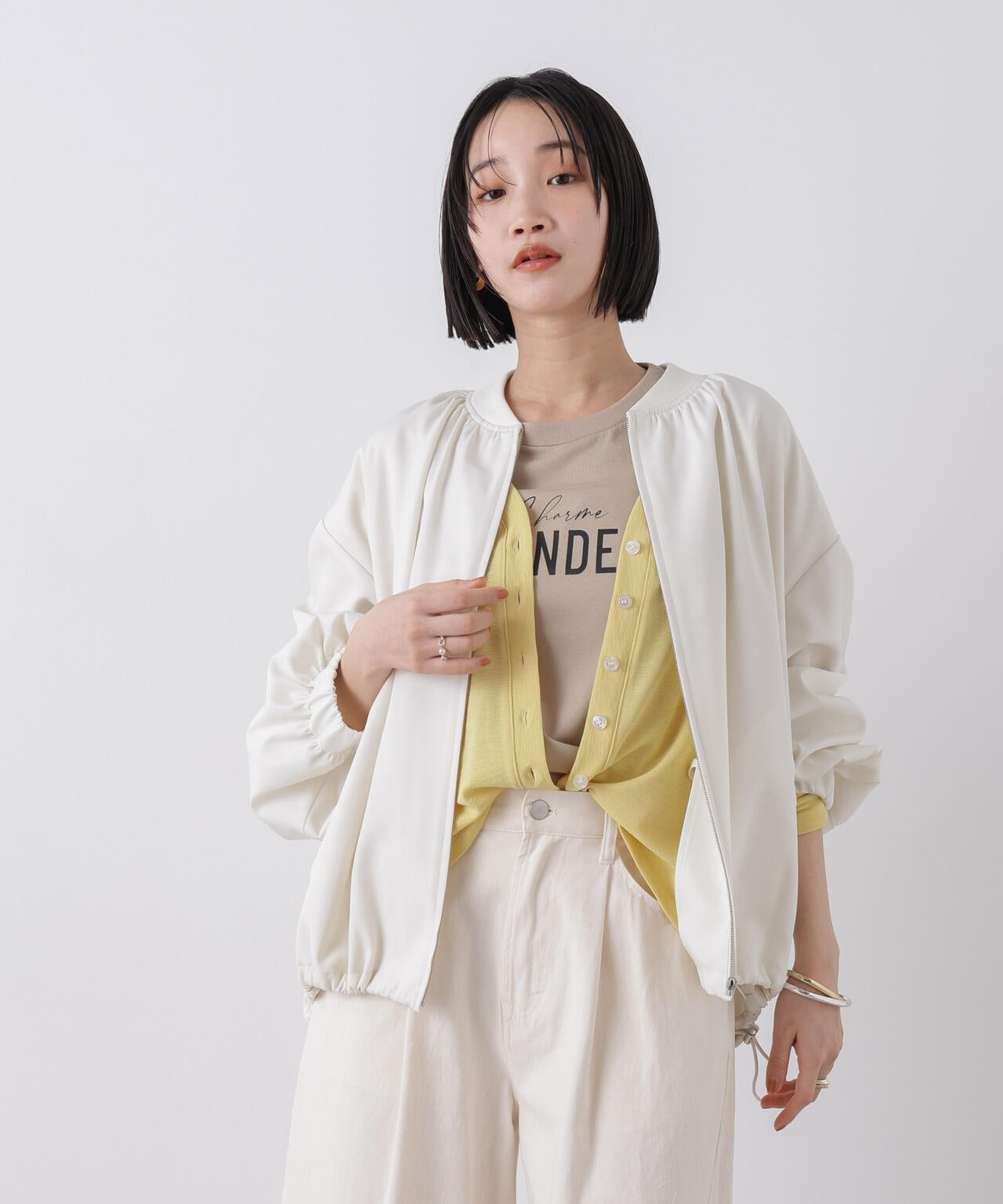 撥水加工 ドロストヘムリブブルゾン 6736112302