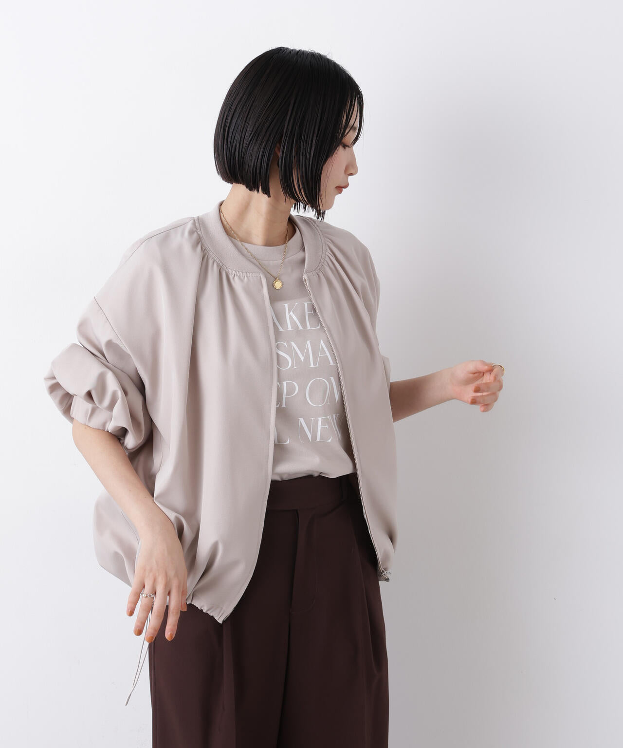 撥水加工 ドロストヘムリブブルゾン 6736112302