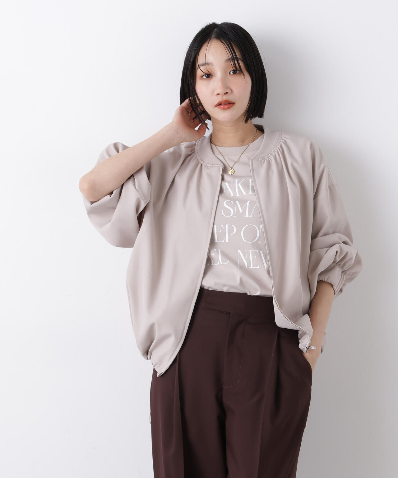 撥水加工 ドロストヘムリブブルゾン 6736112302