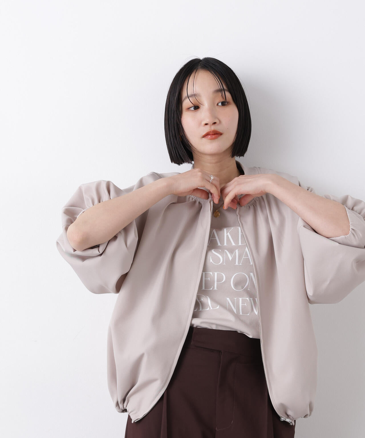 撥水加工 ドロストヘムリブブルゾン 6736112302