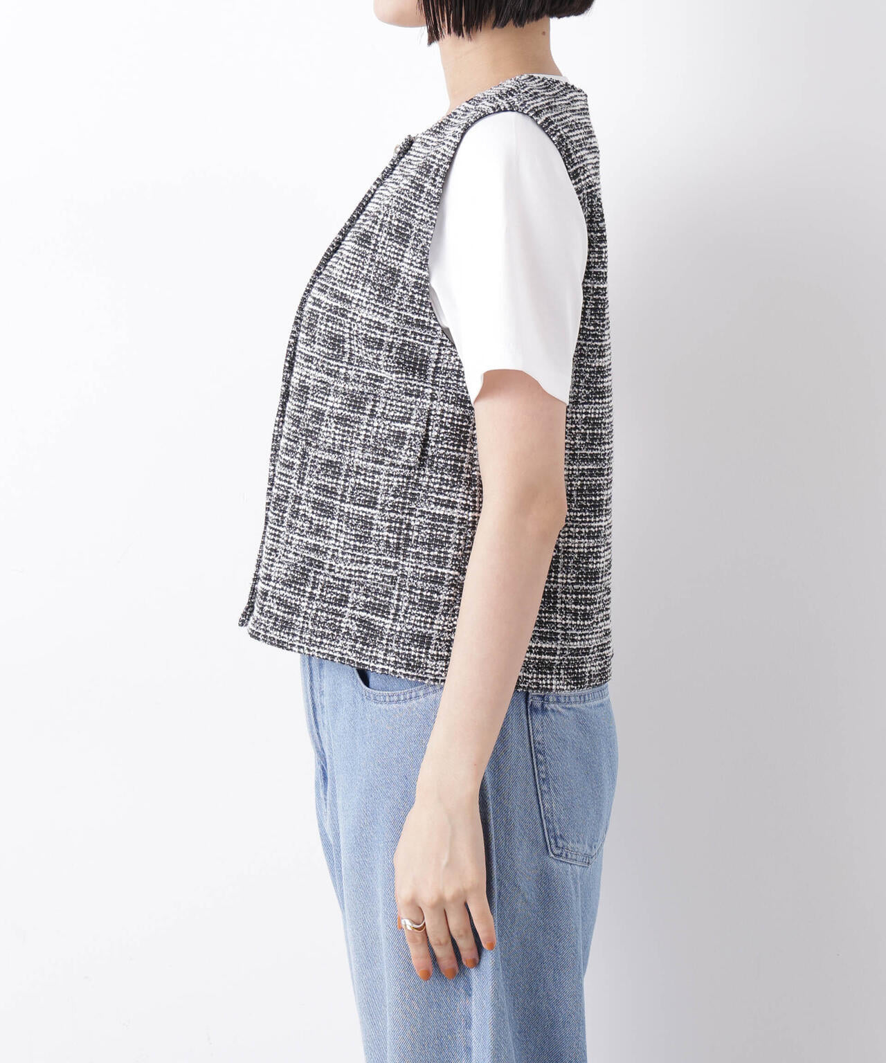 カットツイード金ボタンジレ(セットアップ可) 6736116306