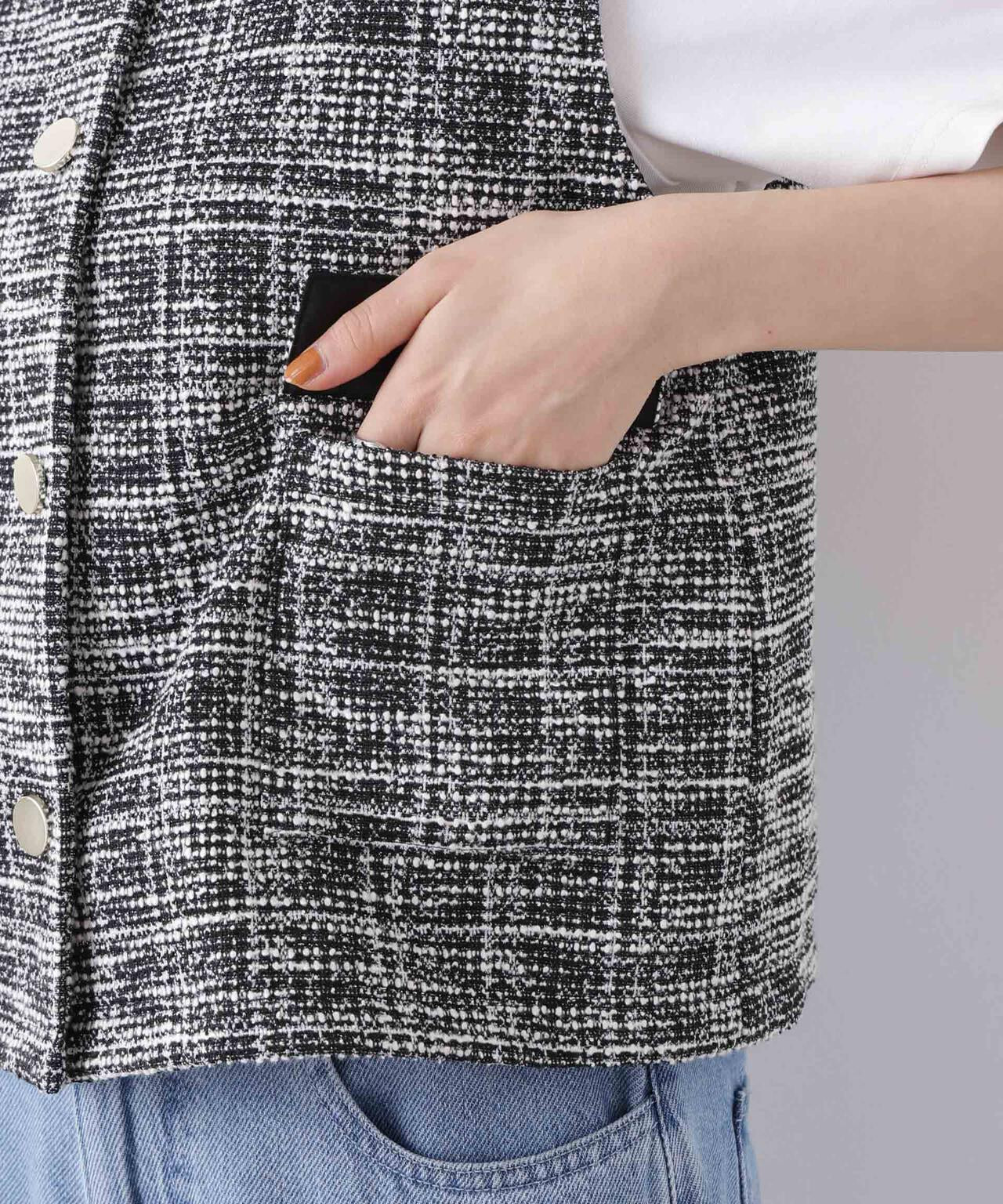 カットツイード金ボタンジレ(セットアップ可) 6736116306