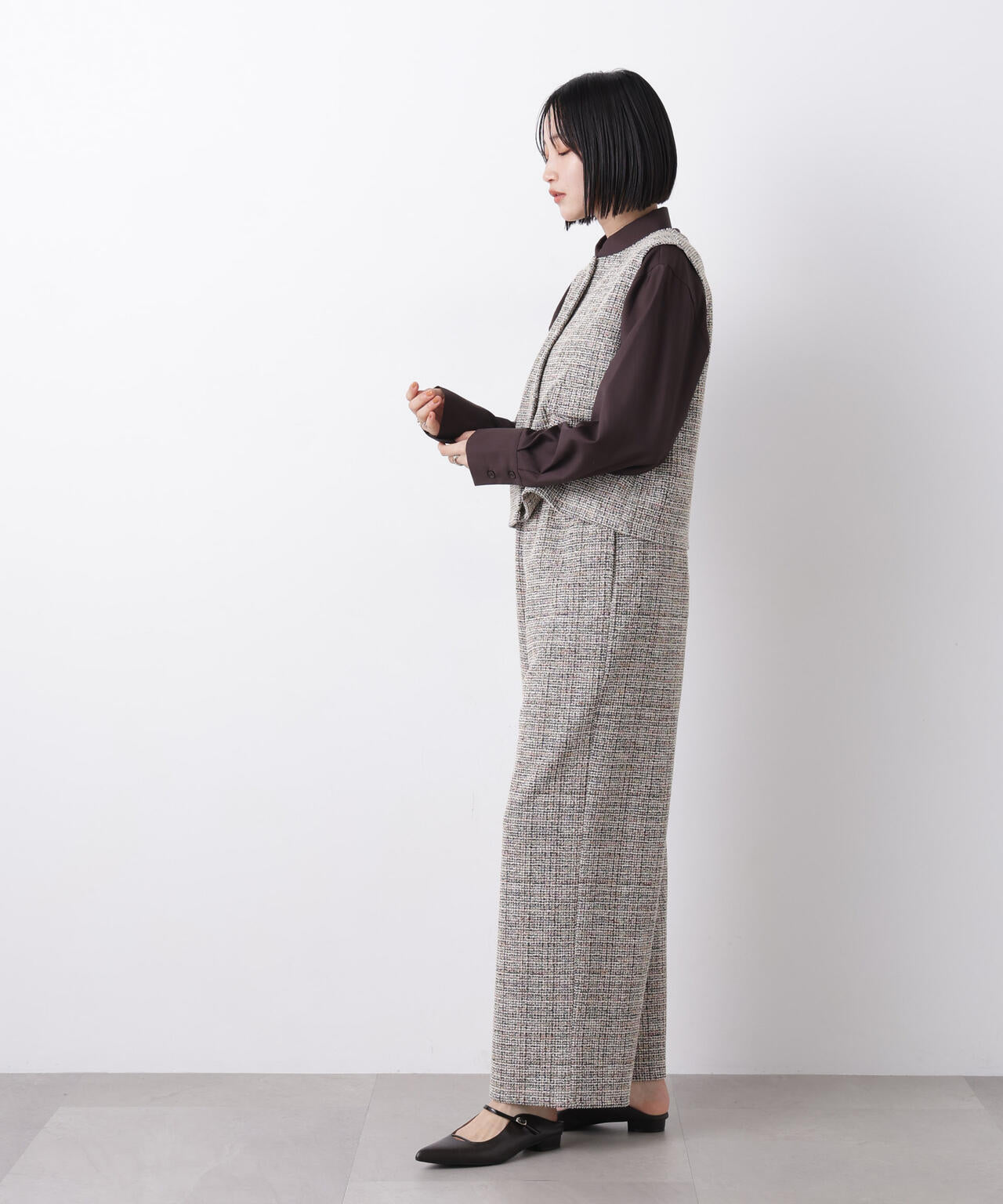 カットツイード金ボタンジレ(セットアップ可) 6736116306