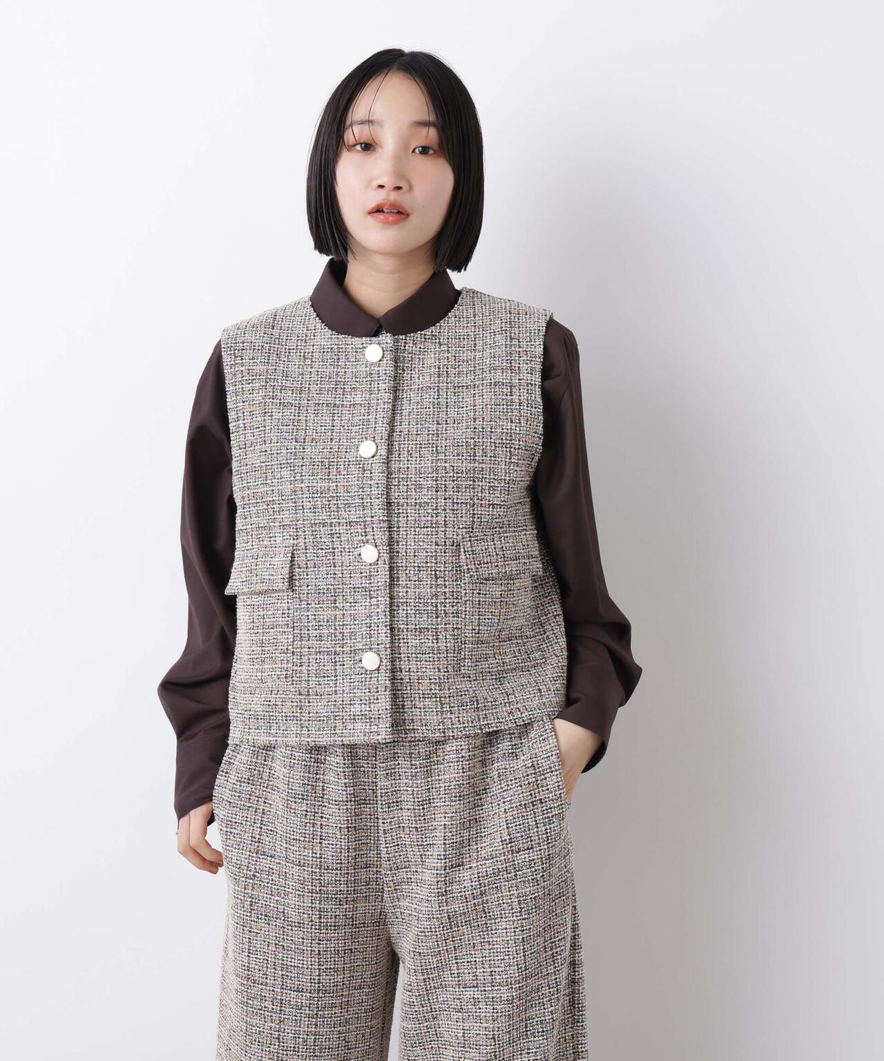 カットツイード金ボタンジレ(セットアップ可)