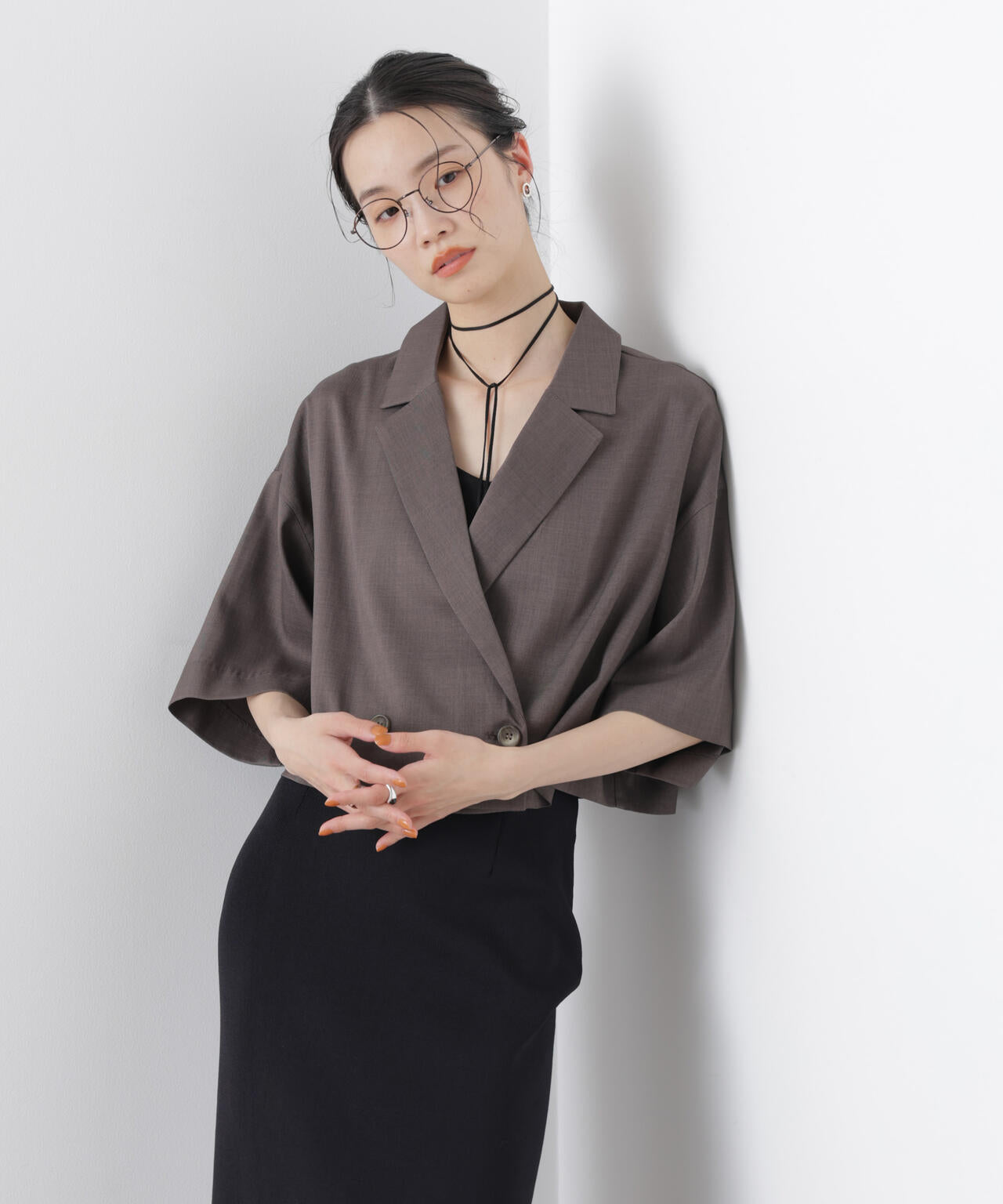 ショート丈ワイドジャケット(セットアップ可) 6736116307