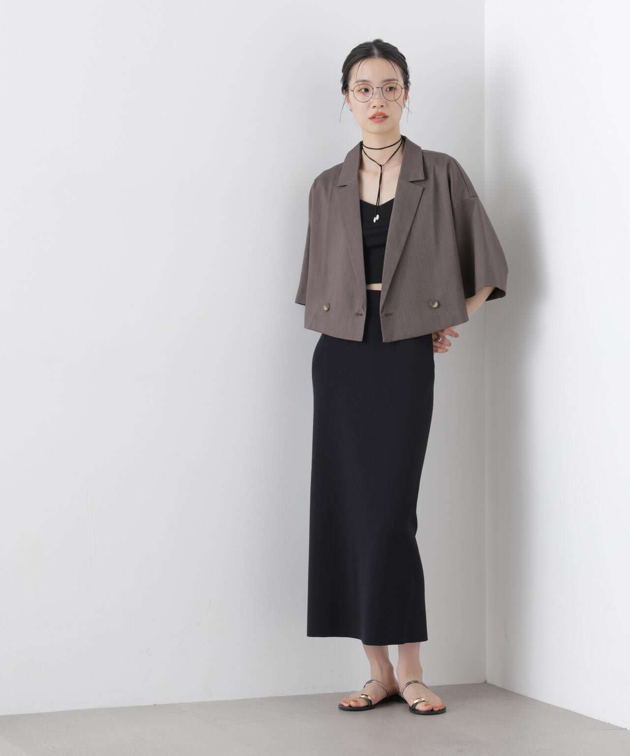 ショート丈ワイドジャケット(セットアップ可) 6736116307