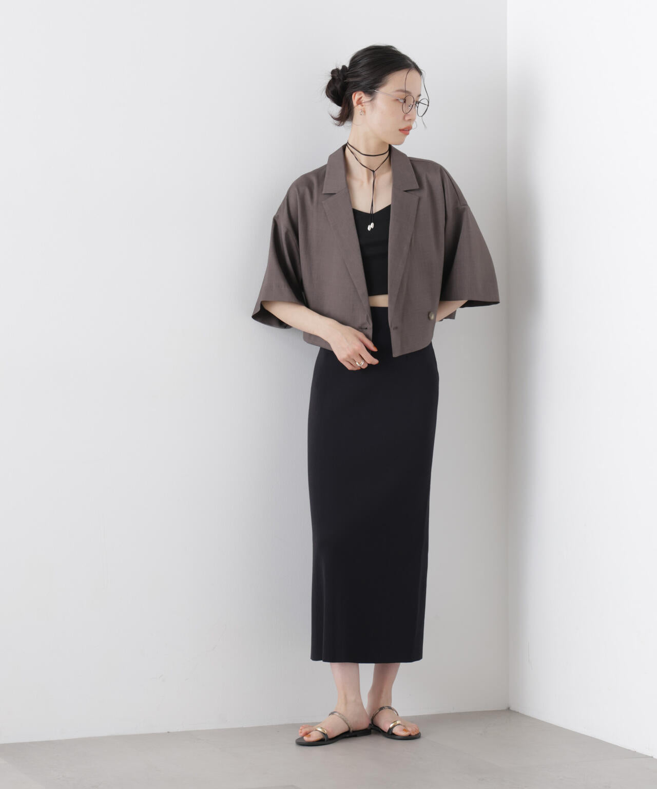 ショート丈ワイドジャケット(セットアップ可) 6736116307