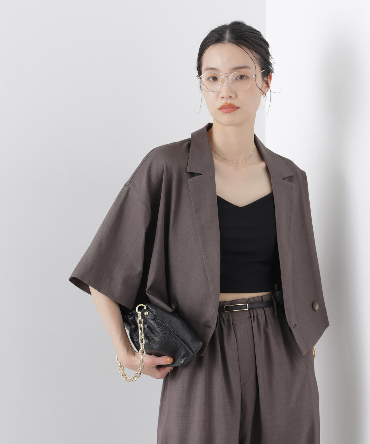 ショート丈ワイドジャケット(セットアップ可) 6736116307