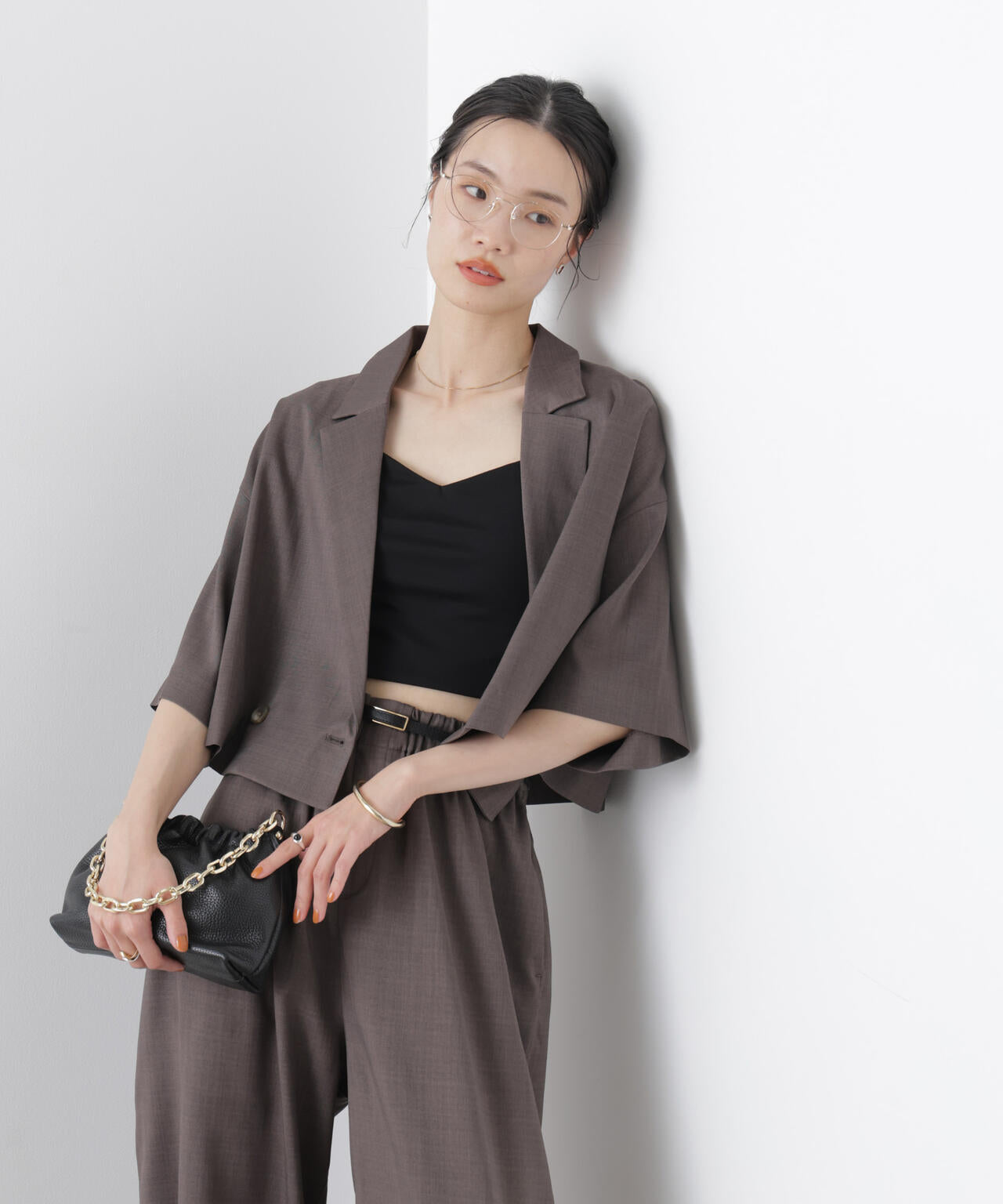 ショート丈ワイドジャケット(セットアップ可) 6736116307