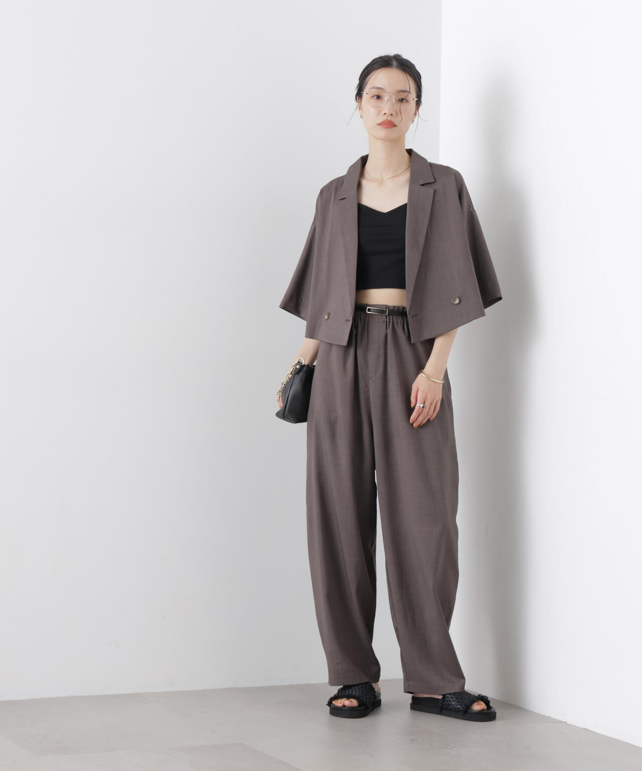 ショート丈ワイドジャケット(セットアップ可) 6736116307