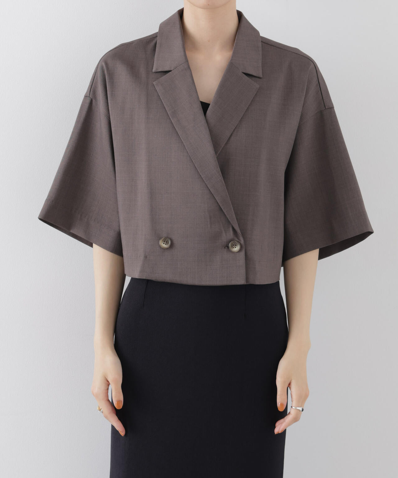 ショート丈ワイドジャケット(セットアップ可) 6736116307